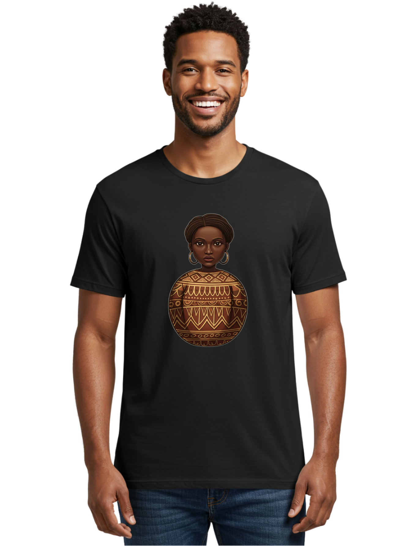 African-Woman-1 Men'S Graphic Tee, 100% Cotton, Comfortable Casual Summer Wear, Machine Washable, Vintage Camera, Old Camera, Antique Camera, Black Camera, Classic Photography, Photography Equipment, Nostalgic Device, Film Camera, Camera Art Bal666