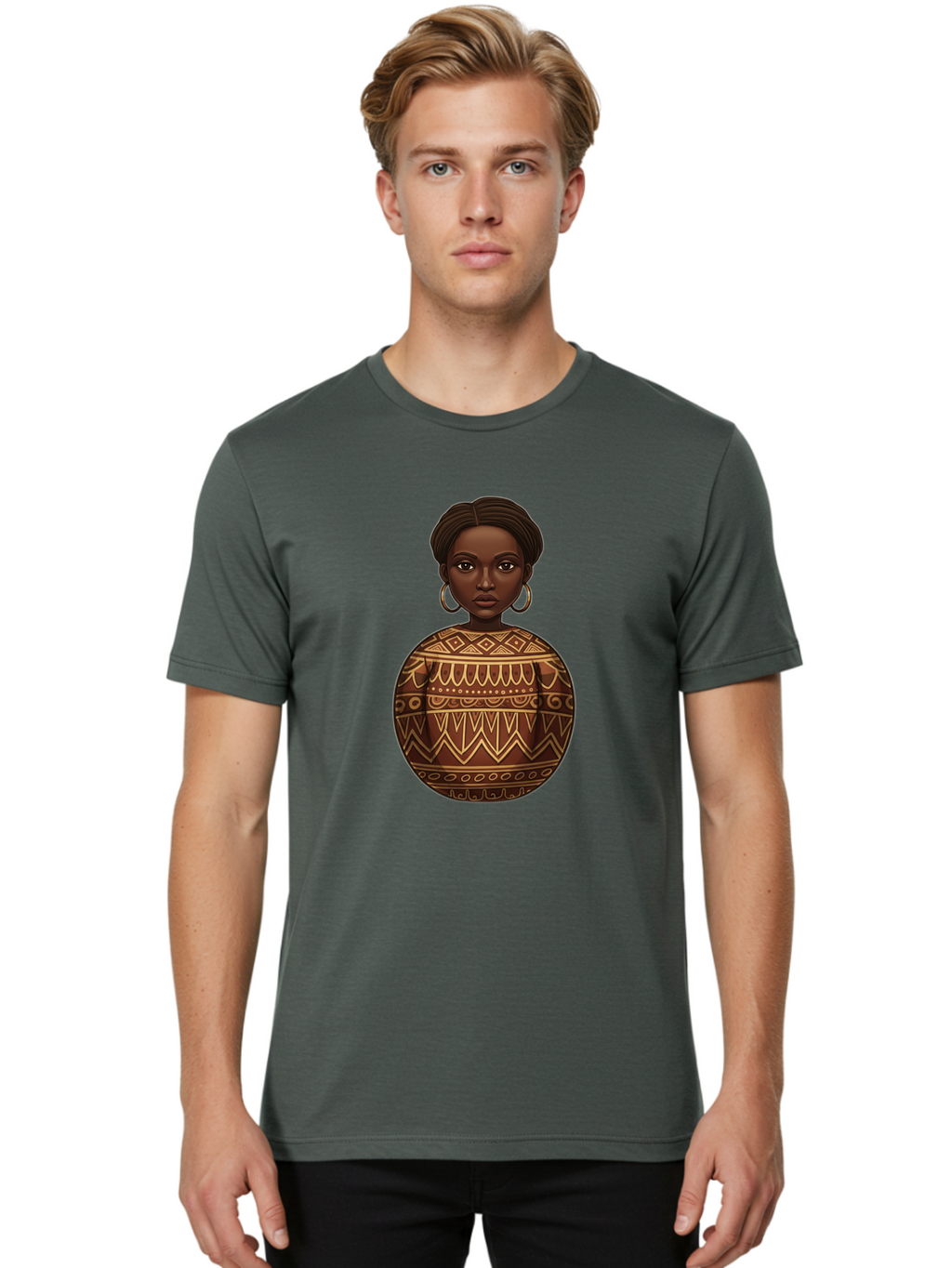 African-Woman-1 Men'S Graphic Tee, 100% Cotton, Comfortable Casual Summer Wear, Machine Washable, Vintage Camera, Old Camera, Antique Camera, Black Camera, Classic Photography, Photography Equipment, Nostalgic Device, Film Camera, Camera Art Bal666
