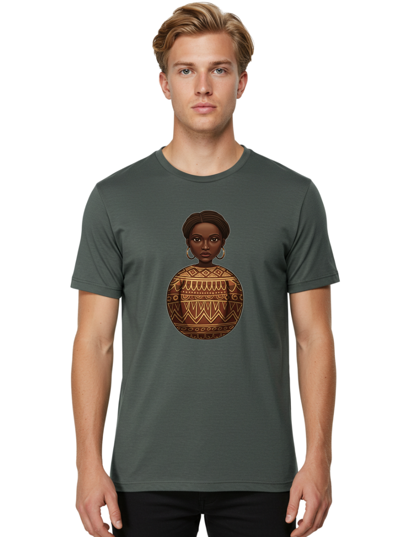 African-Woman-1 Men'S Graphic Tee, 100% Cotton, Comfortable Casual Summer Wear, Machine Washable, Vintage Camera, Old Camera, Antique Camera, Black Camera, Classic Photography, Photography Equipment, Nostalgic Device, Film Camera, Camera Art Bal666