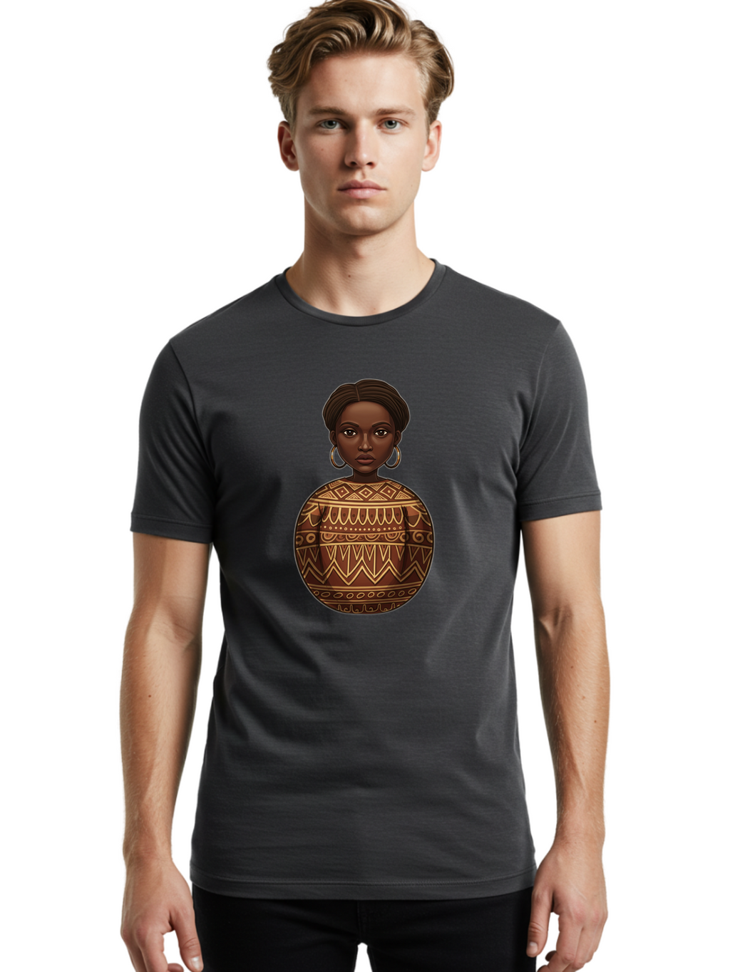 African-Woman-1 Men'S Graphic Tee, 100% Cotton, Comfortable Casual Summer Wear, Machine Washable, Vintage Camera, Old Camera, Antique Camera, Black Camera, Classic Photography, Photography Equipment, Nostalgic Device, Film Camera, Camera Art Bal666