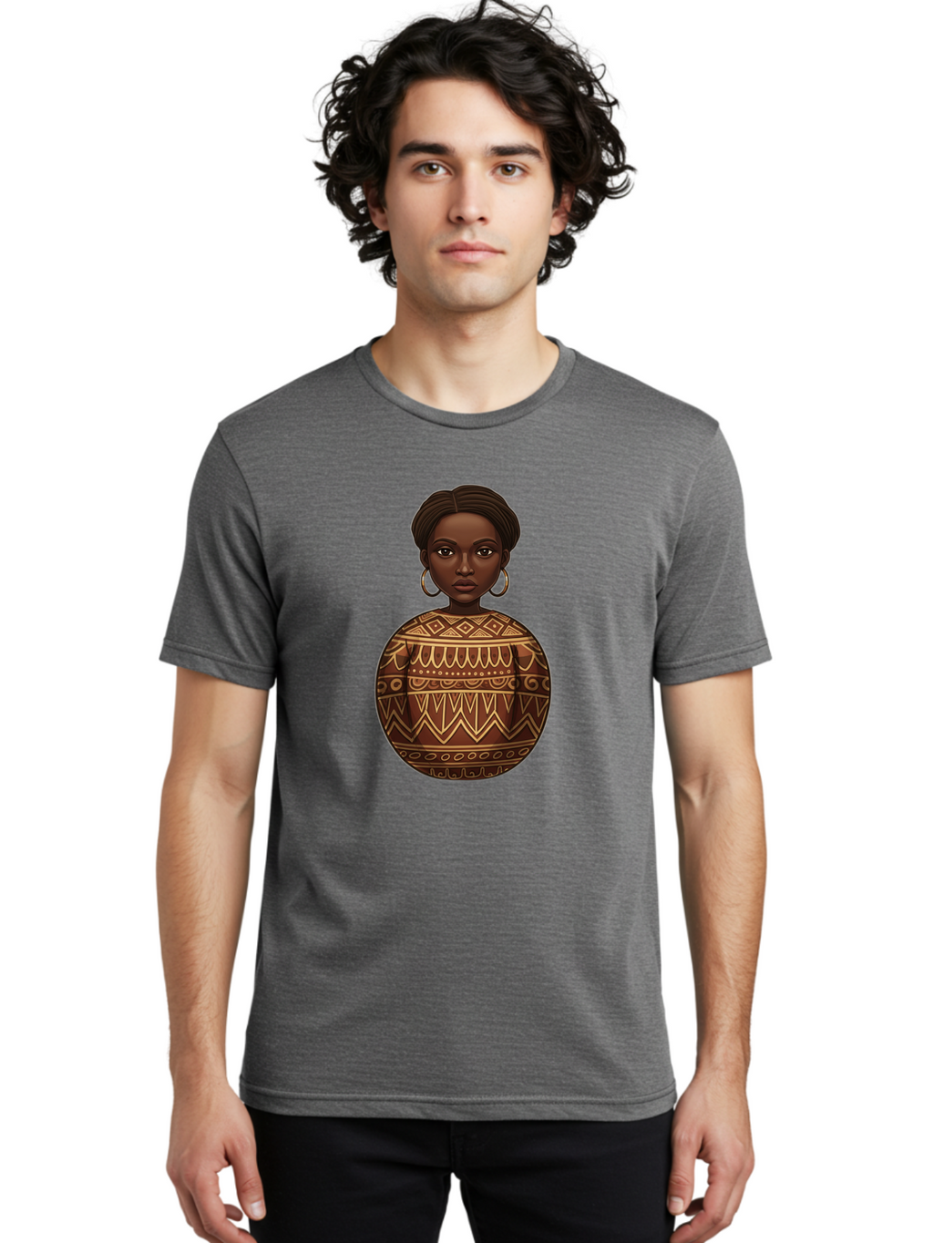 African-Woman-1 Men'S Graphic Tee, 100% Cotton, Comfortable Casual Summer Wear, Machine Washable, Vintage Camera, Old Camera, Antique Camera, Black Camera, Classic Photography, Photography Equipment, Nostalgic Device, Film Camera, Camera Art Bal666