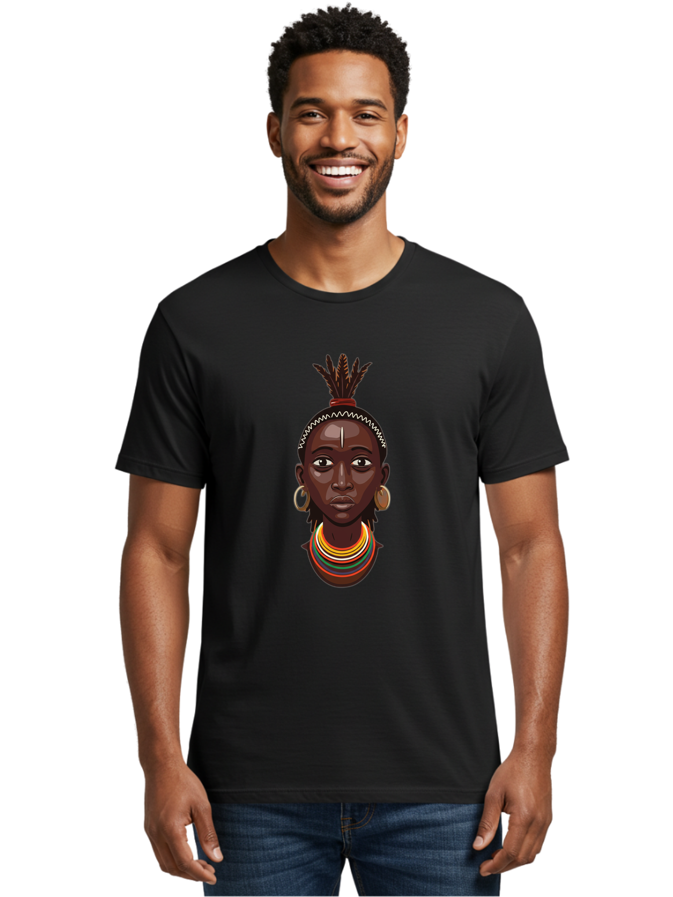 African-Woman-Portrait Men'S Graphic Tee, 100% Cotton, Comfortable Casual Summer Wear, Machine Washable, Vintage Camera, Old Camera, Antique Camera, Black Camera, Classic Photography, Photography Equipment, Nostalgic Device, Film Camera, Bal667