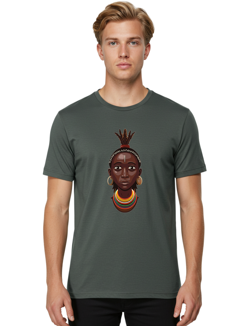 African-Woman-Portrait Men'S Graphic Tee, 100% Cotton, Comfortable Casual Summer Wear, Machine Washable, Vintage Camera, Old Camera, Antique Camera, Black Camera, Classic Photography, Photography Equipment, Nostalgic Device, Film Camera, Bal667