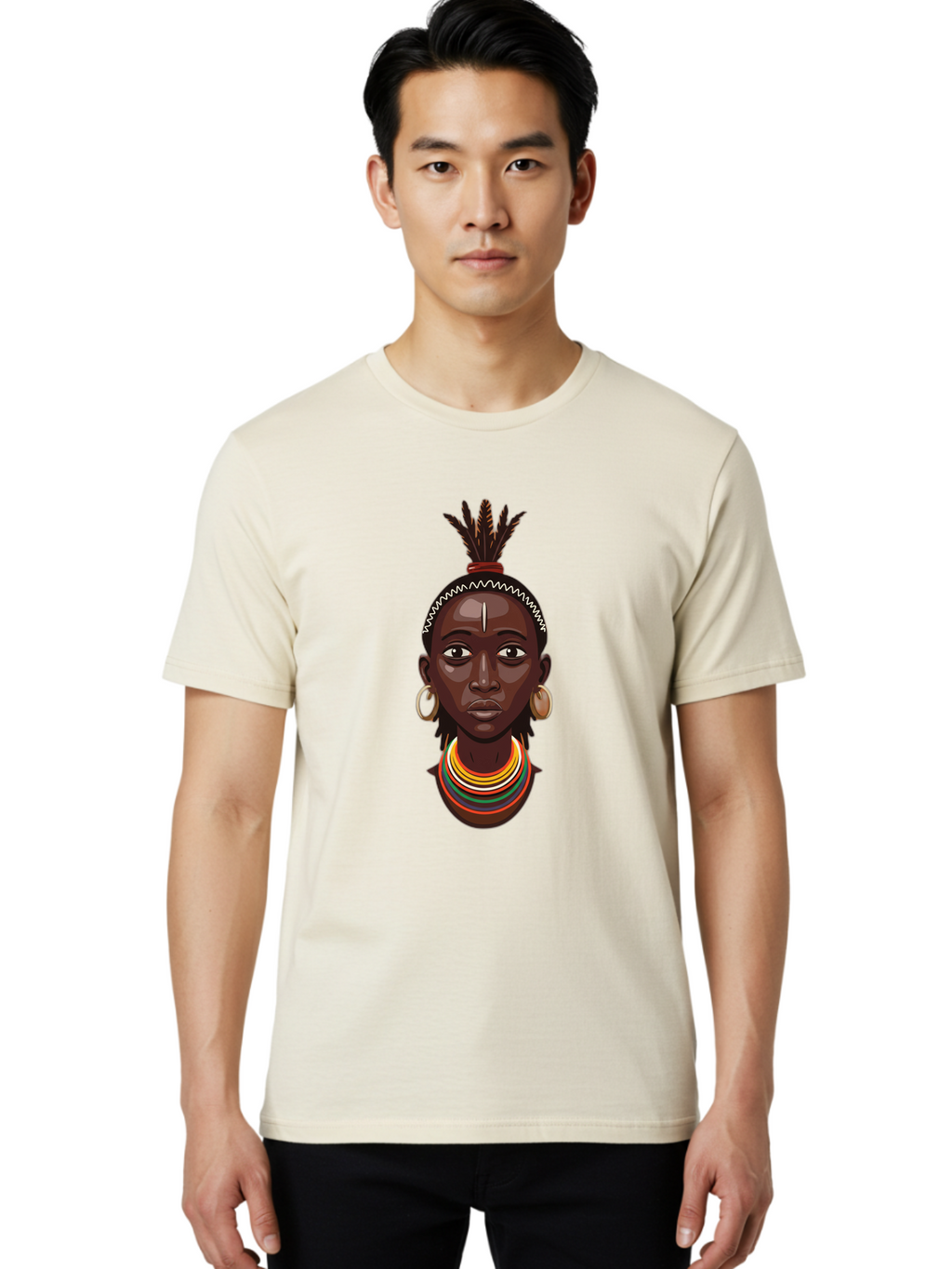 African-Woman-Portrait Men'S Graphic Tee, 100% Cotton, Comfortable Casual Summer Wear, Machine Washable, Vintage Camera, Old Camera, Antique Camera, Black Camera, Classic Photography, Photography Equipment, Nostalgic Device, Film Camera, Bal667