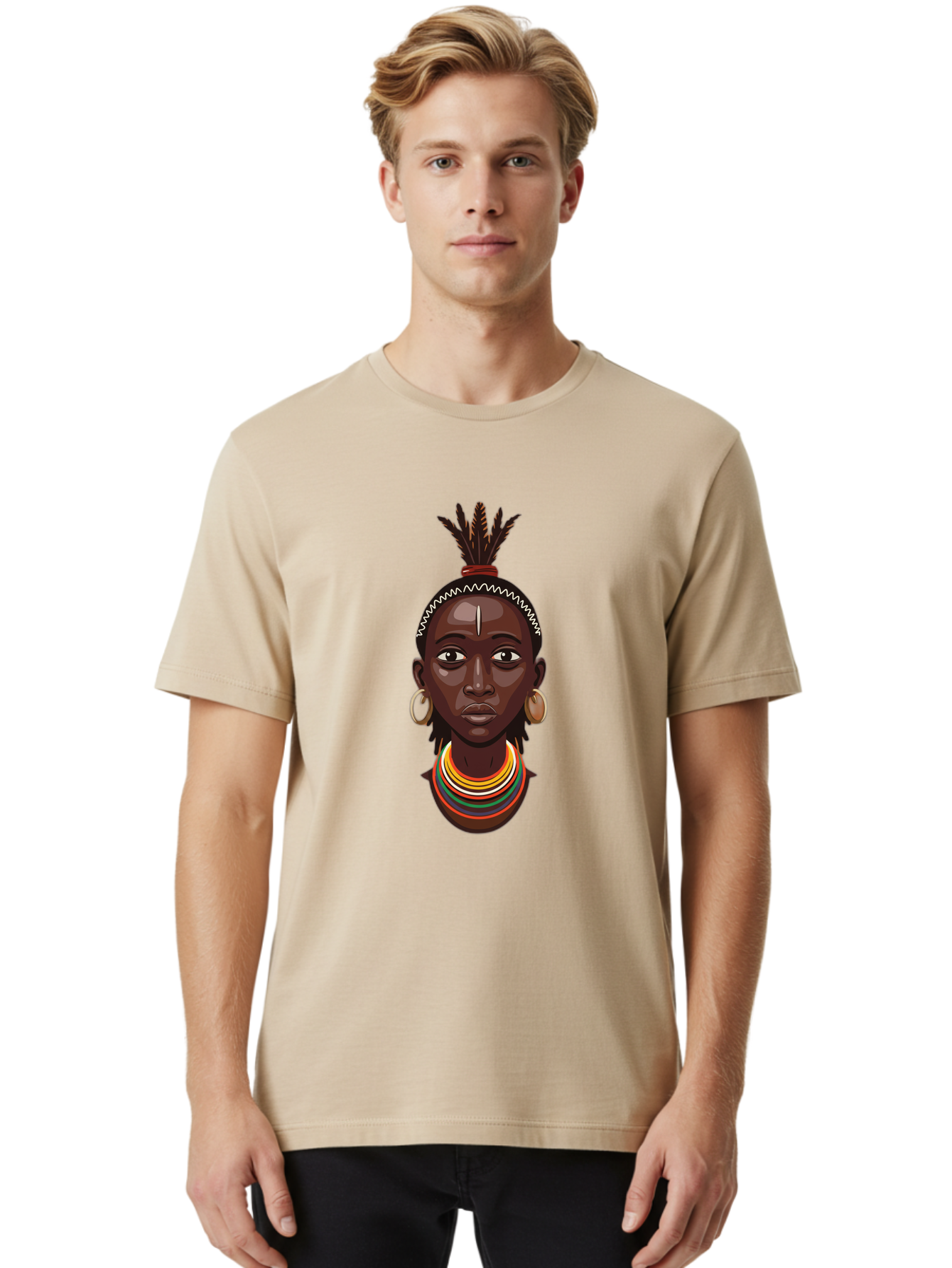African-Woman-Portrait Men'S Graphic Tee, 100% Cotton, Comfortable Casual Summer Wear, Machine Washable, Vintage Camera, Old Camera, Antique Camera, Black Camera, Classic Photography, Photography Equipment, Nostalgic Device, Film Camera, Bal667