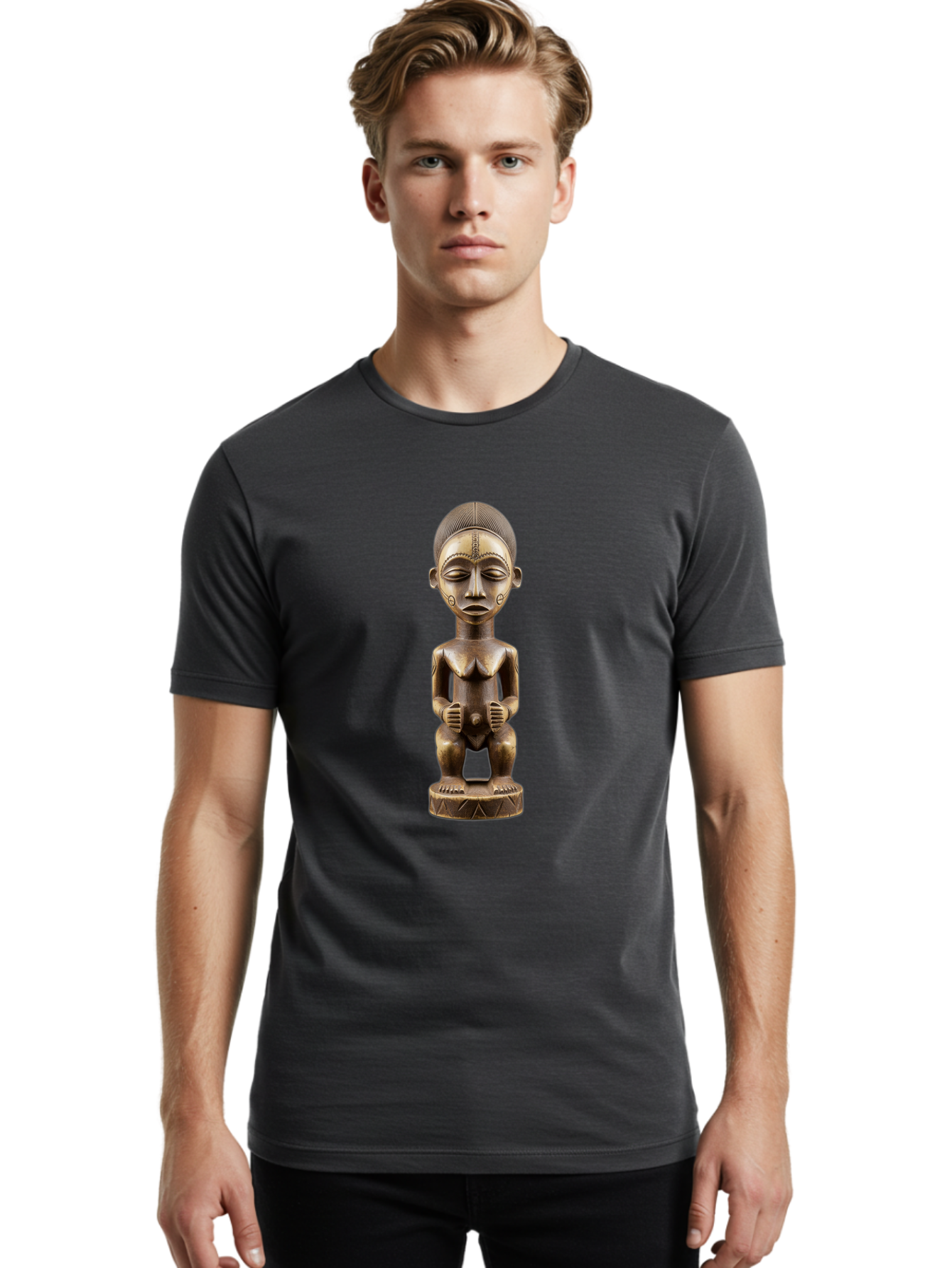 African-Wooden-Statue Men'S Graphic Tee, 100% Cotton, Comfortable Casual Summer Wear, Machine Washable, Vintage Camera, Old Camera, Antique Camera, Black Camera, Classic Photography, Photography Equipment, Nostalgic Device, Film Camera, Bal669
