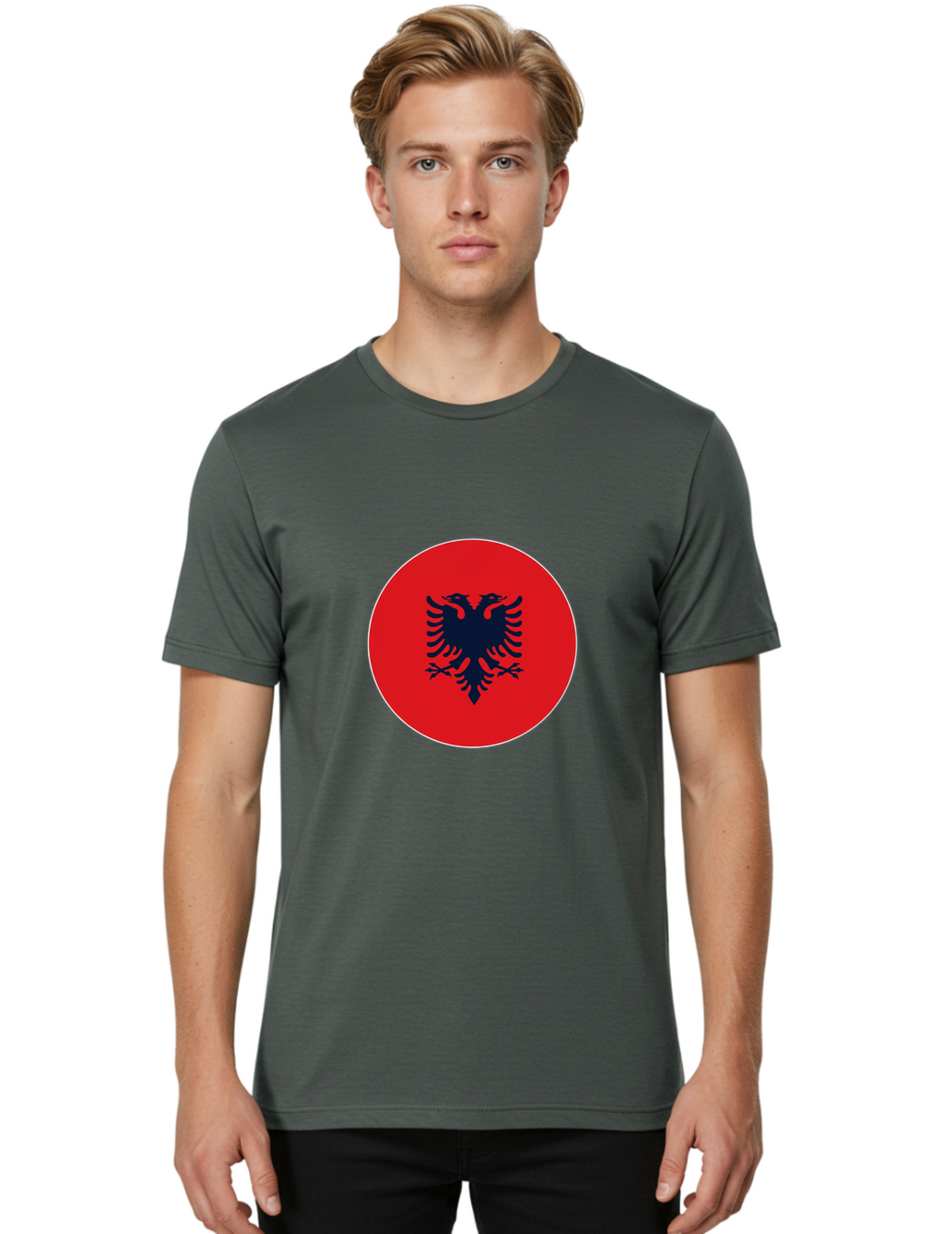 Albanian-Double-Headed-Eagle Men'S Graphic Tee, 100% Cotton, Comfortable Casual Summer Wear, Machine Washable, Vintage Camera, Old Camera, Antique Camera, Black Camera, Classic Photography, Photography Equipment, Nostalgic Device, Film Camera, Bal676