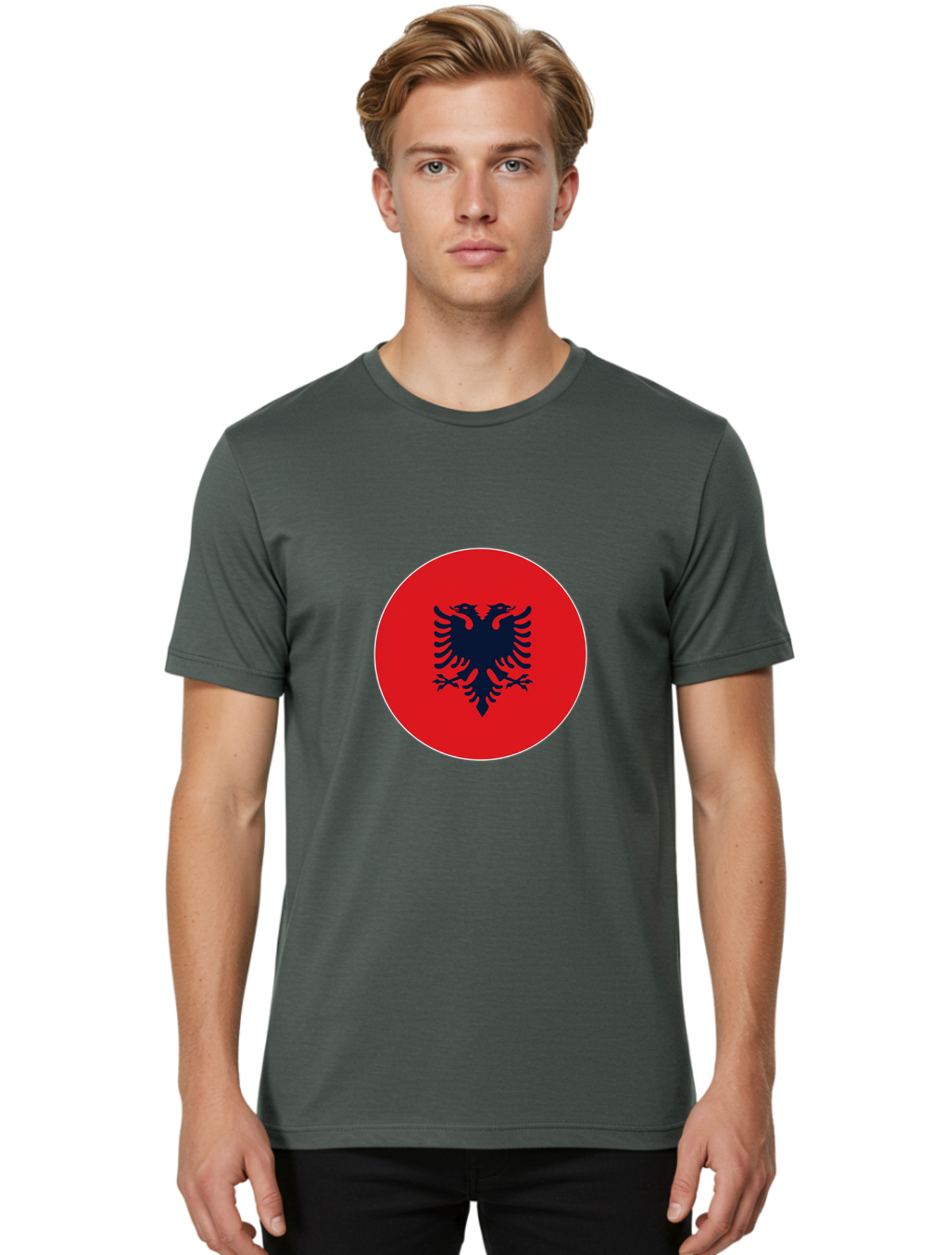 Albanian-Double-Headed-Eagle Men'S Graphic Tee, 100% Cotton, Comfortable Casual Summer Wear, Machine Washable, Vintage Camera, Old Camera, Antique Camera, Black Camera, Classic Photography, Photography Equipment, Nostalgic Device, Film Camera, Bal676
