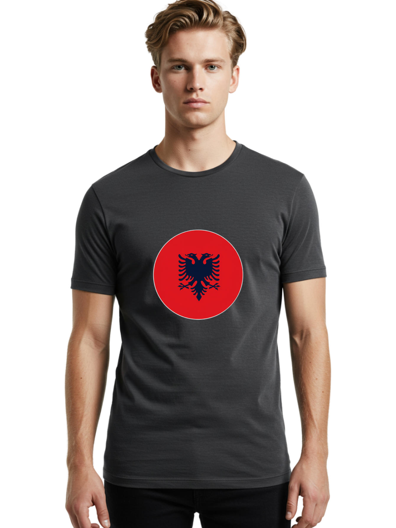 Albanian-Double-Headed-Eagle Men'S Graphic Tee, 100% Cotton, Comfortable Casual Summer Wear, Machine Washable, Vintage Camera, Old Camera, Antique Camera, Black Camera, Classic Photography, Photography Equipment, Nostalgic Device, Film Camera, Bal676