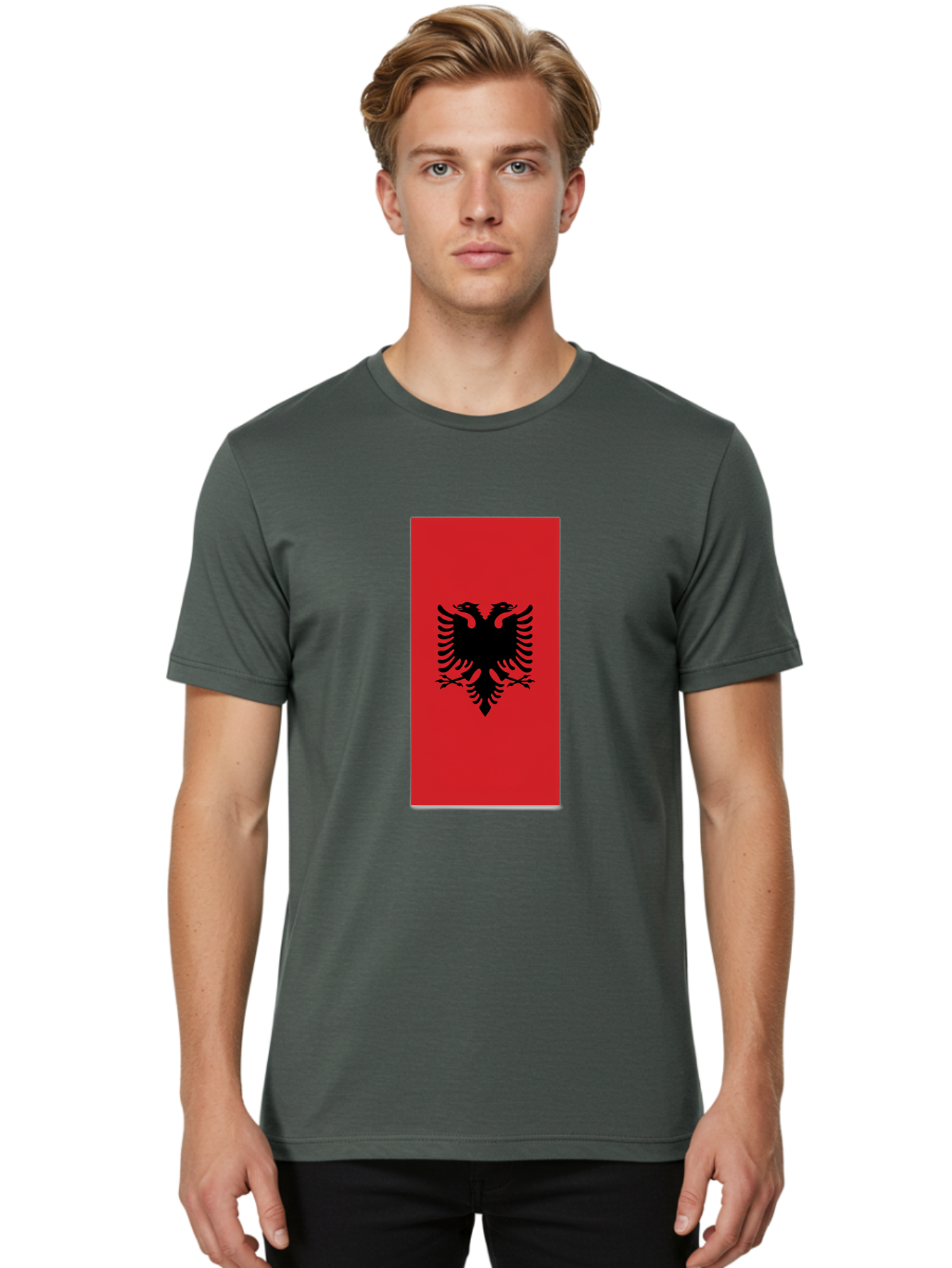 Albanian-Flag Men'S Graphic Tee, 100% Cotton, Comfortable Casual Summer Wear, Machine Washable, Vintage Camera, Old Camera, Antique Camera, Black Camera, Classic Photography, Photography Equipment, Nostalgic Device, Film Camera, Camera Art Bal677