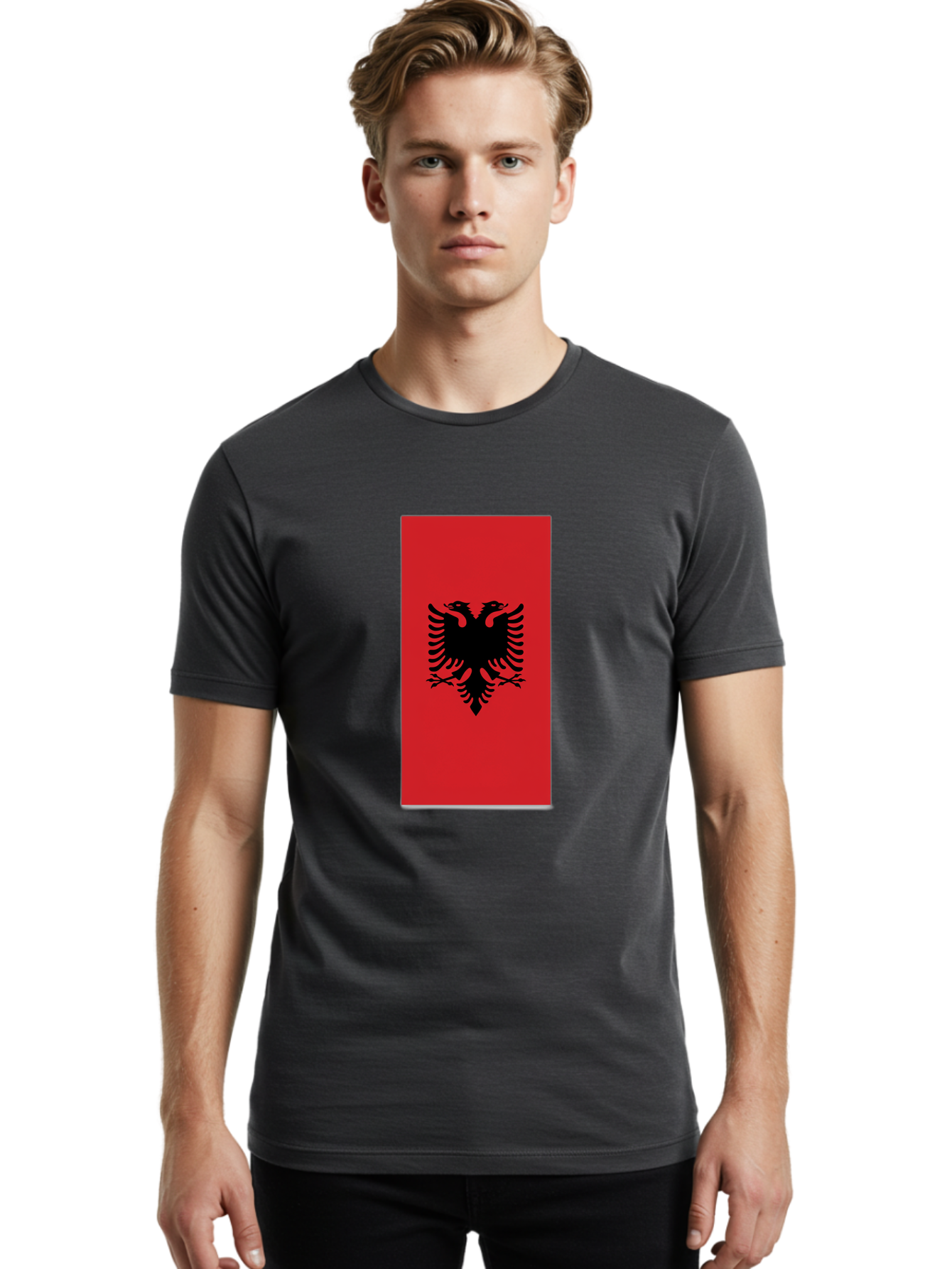 Albanian-Flag Men'S Graphic Tee, 100% Cotton, Comfortable Casual Summer Wear, Machine Washable, Vintage Camera, Old Camera, Antique Camera, Black Camera, Classic Photography, Photography Equipment, Nostalgic Device, Film Camera, Camera Art Bal677