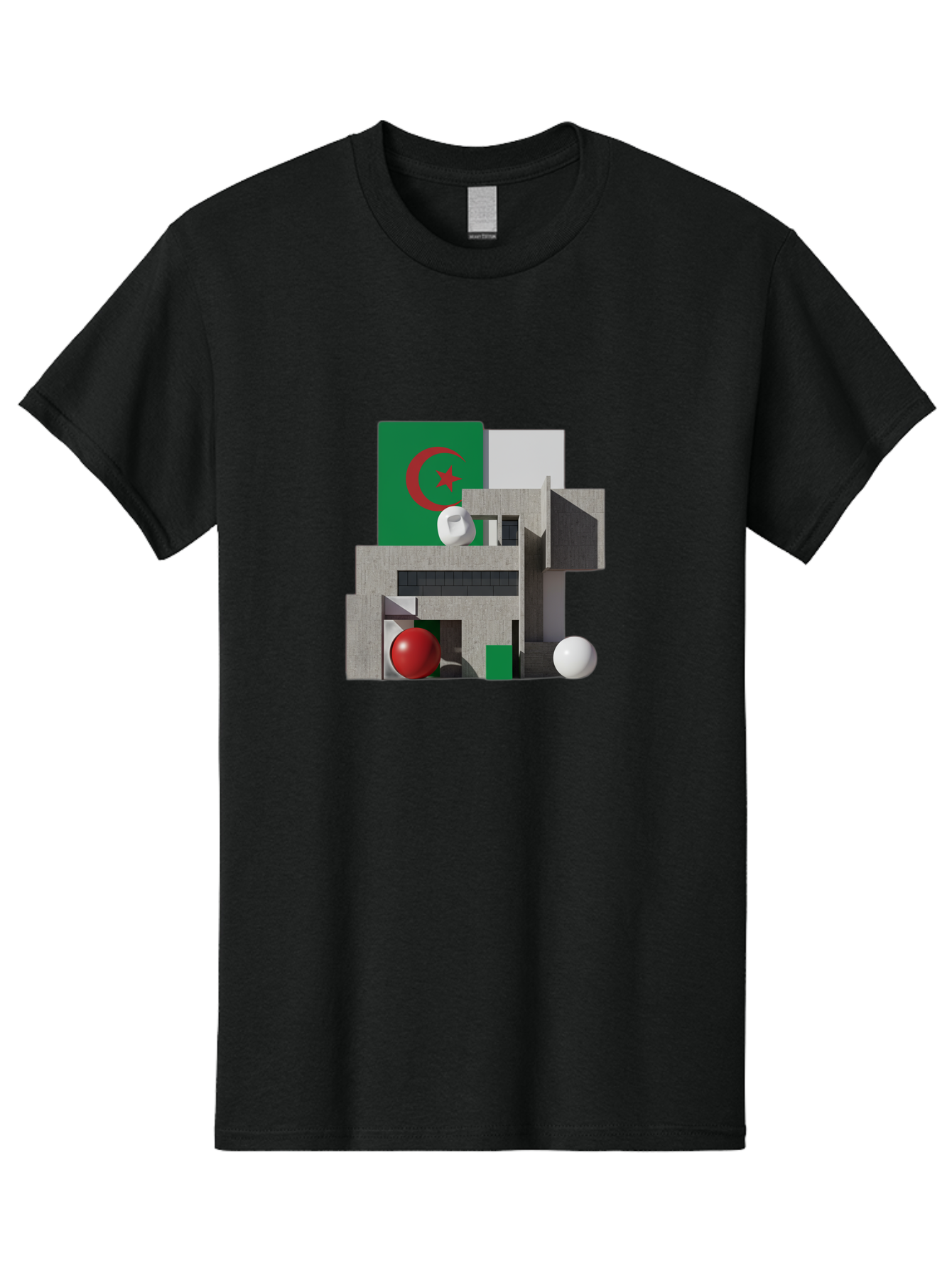 Algeria-Flag-3D-Blocks Men'S Graphic Tee, 100% Cotton, Comfortable Casual Summer Wear, Machine Washable, Vintage Camera, Old Camera, Antique Camera, Black Camera, Classic Photography, Photography Equipment, Nostalgic Device, Film Camera, Bal678
