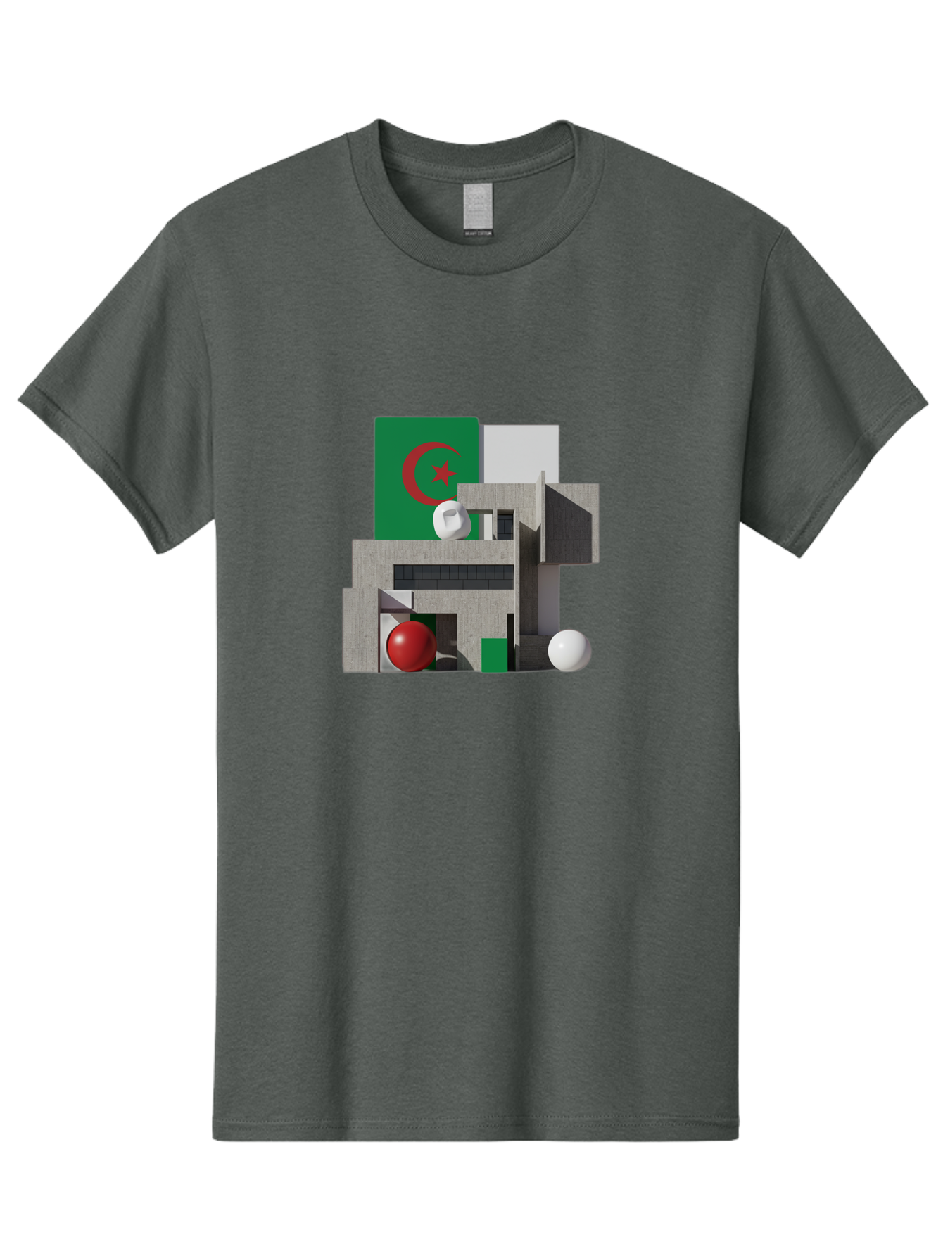 Algeria-Flag-3D-Blocks Men'S Graphic Tee, 100% Cotton, Comfortable Casual Summer Wear, Machine Washable, Vintage Camera, Old Camera, Antique Camera, Black Camera, Classic Photography, Photography Equipment, Nostalgic Device, Film Camera, Bal678