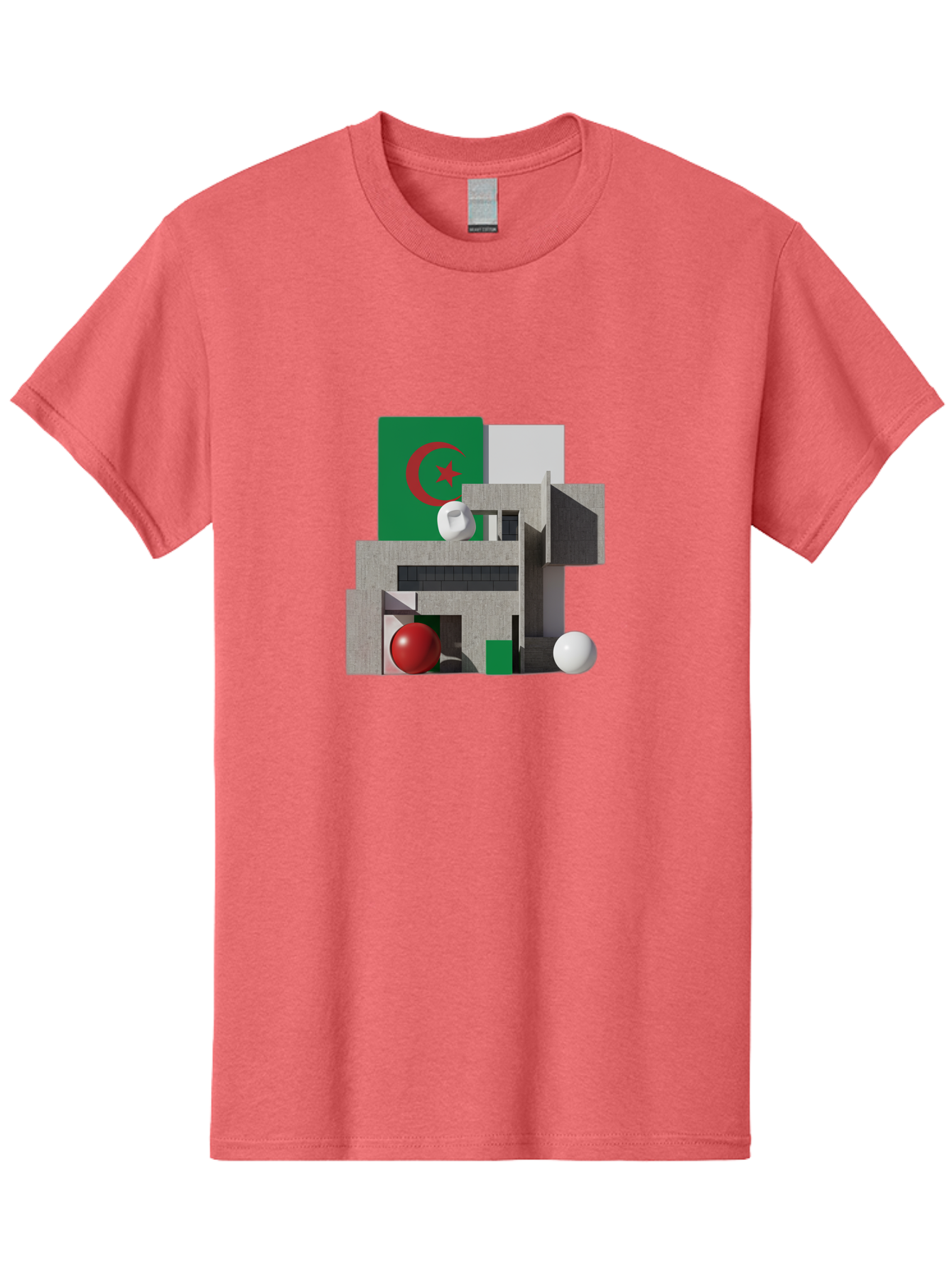 Algeria-Flag-3D-Blocks Men'S Graphic Tee, 100% Cotton, Comfortable Casual Summer Wear, Machine Washable, Vintage Camera, Old Camera, Antique Camera, Black Camera, Classic Photography, Photography Equipment, Nostalgic Device, Film Camera, Bal678