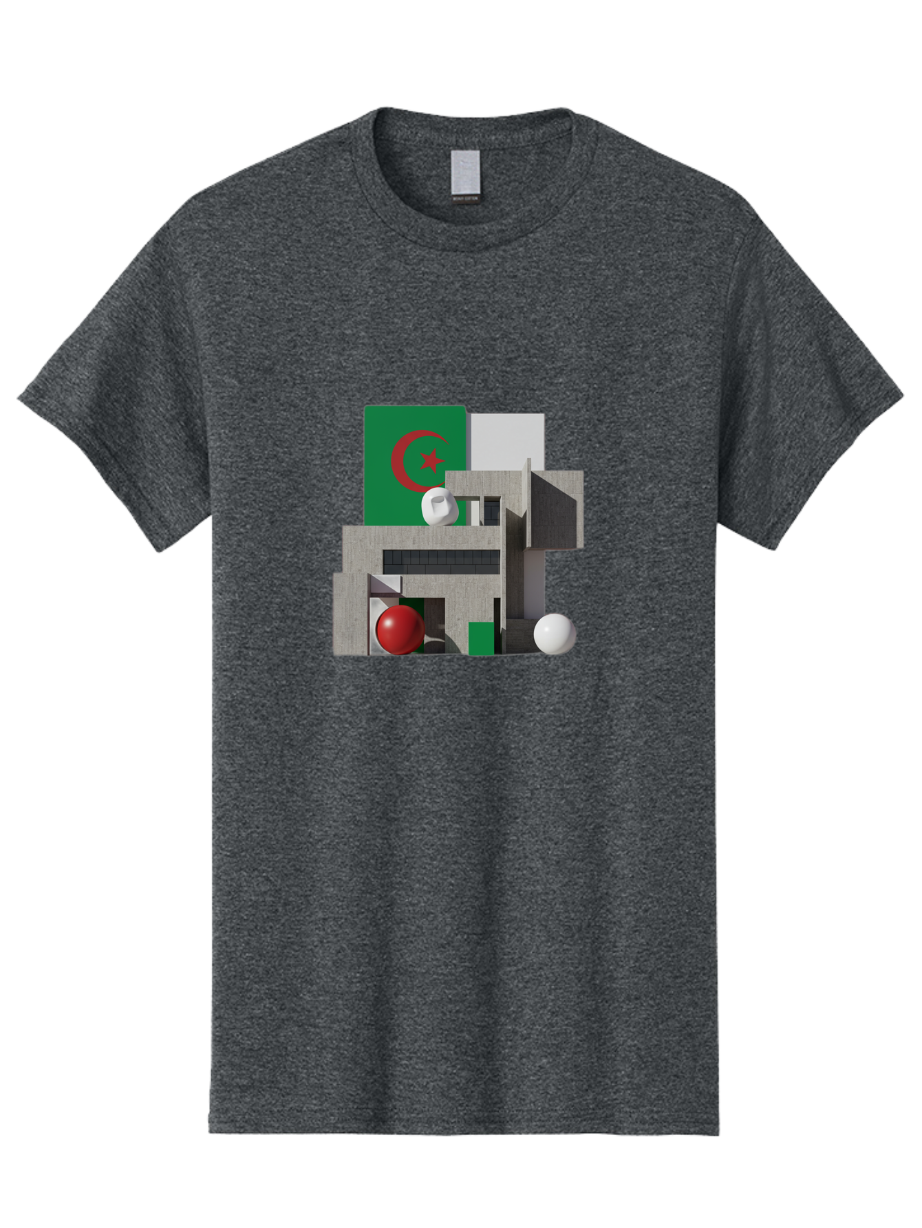 Algeria-Flag-3D-Blocks Men'S Graphic Tee, 100% Cotton, Comfortable Casual Summer Wear, Machine Washable, Vintage Camera, Old Camera, Antique Camera, Black Camera, Classic Photography, Photography Equipment, Nostalgic Device, Film Camera, Bal678