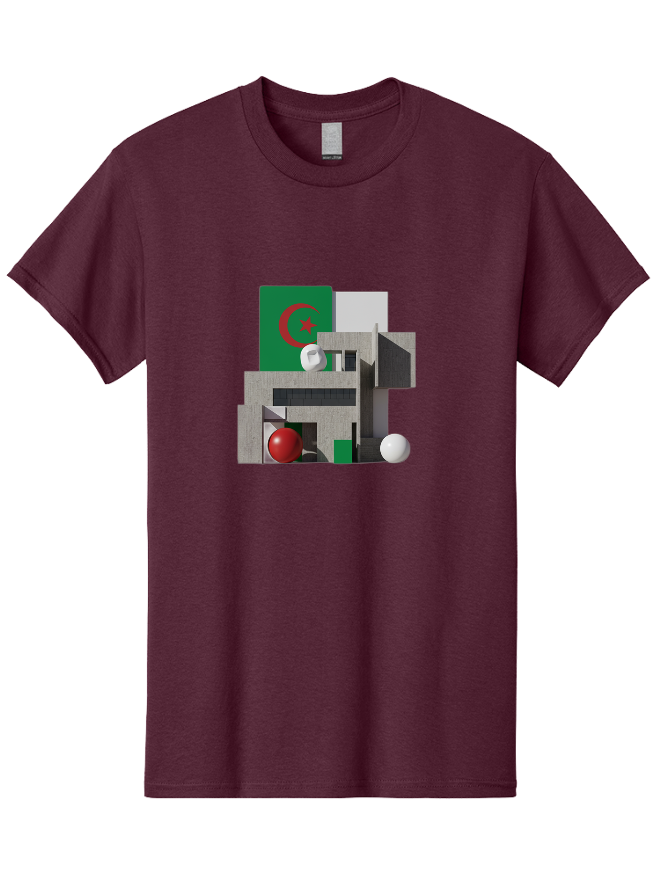 Algeria-Flag-3D-Blocks Men'S Graphic Tee, 100% Cotton, Comfortable Casual Summer Wear, Machine Washable, Vintage Camera, Old Camera, Antique Camera, Black Camera, Classic Photography, Photography Equipment, Nostalgic Device, Film Camera, Bal678