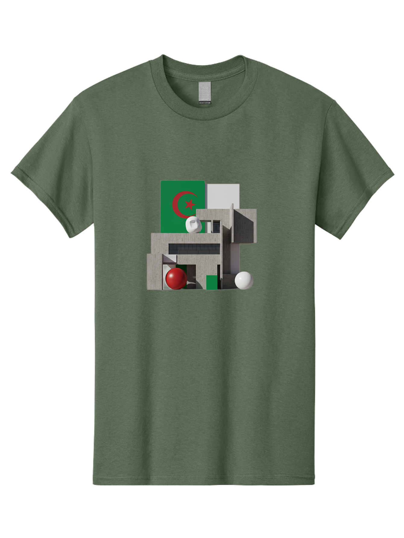 Algeria-Flag-3D-Blocks Men'S Graphic Tee, 100% Cotton, Comfortable Casual Summer Wear, Machine Washable, Vintage Camera, Old Camera, Antique Camera, Black Camera, Classic Photography, Photography Equipment, Nostalgic Device, Film Camera, Bal678