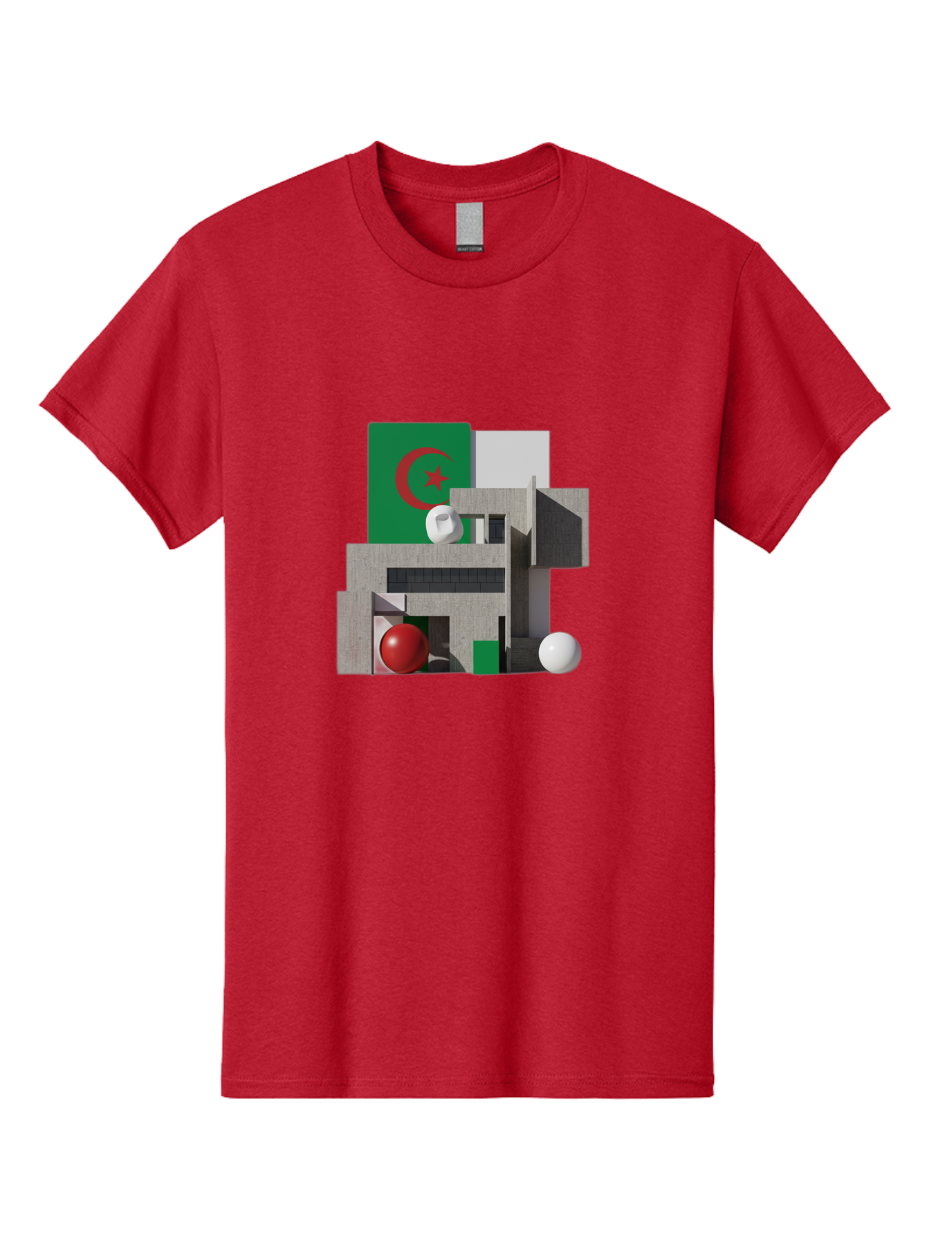 Algeria-Flag-3D-Blocks Men'S Graphic Tee, 100% Cotton, Comfortable Casual Summer Wear, Machine Washable, Vintage Camera, Old Camera, Antique Camera, Black Camera, Classic Photography, Photography Equipment, Nostalgic Device, Film Camera, Bal678