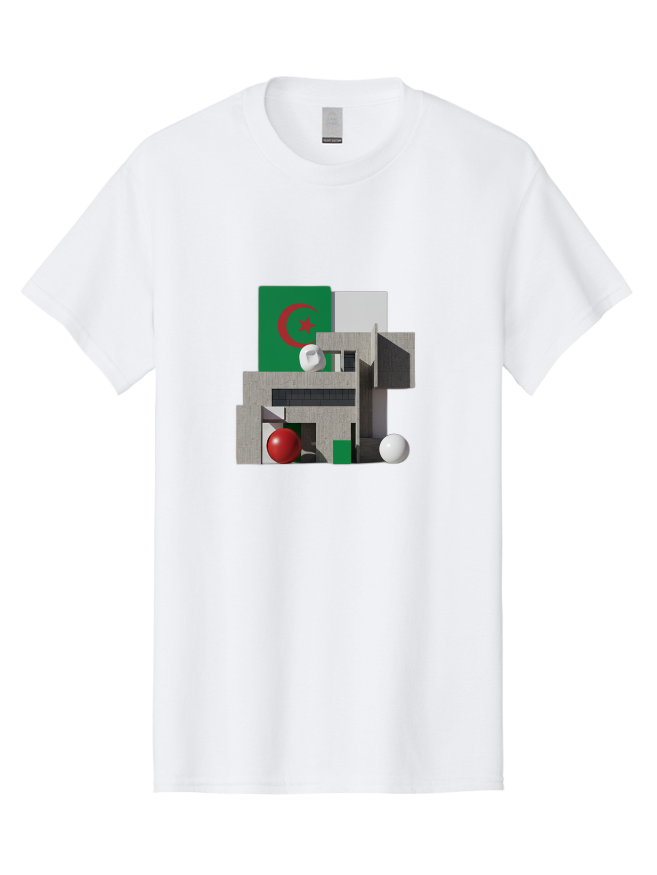 Algeria-Flag-3D-Blocks Men'S Graphic Tee, 100% Cotton, Comfortable Casual Summer Wear, Machine Washable, Vintage Camera, Old Camera, Antique Camera, Black Camera, Classic Photography, Photography Equipment, Nostalgic Device, Film Camera, Bal678