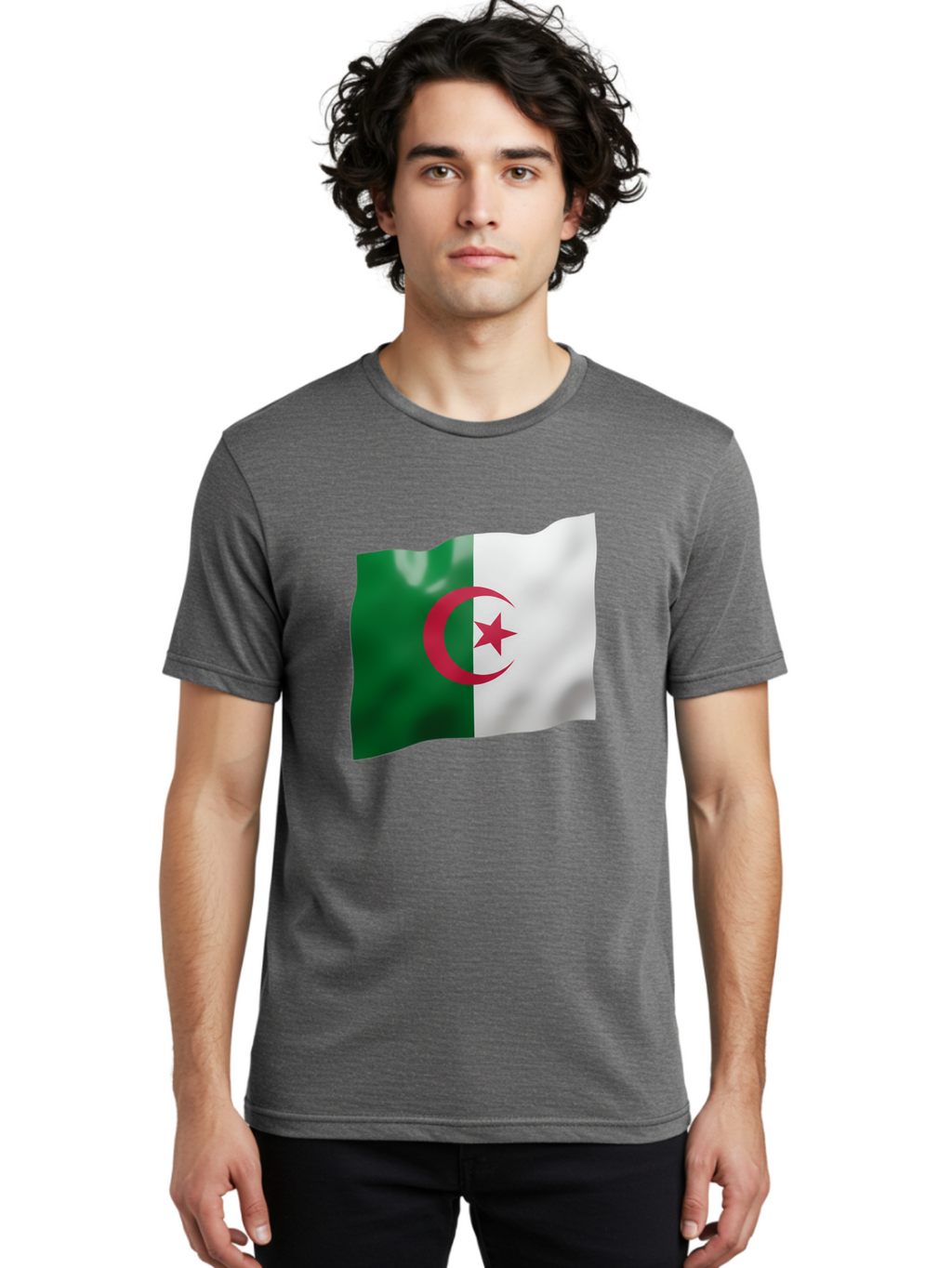 Algeria-Flag Men'S Graphic Tee, 100% Cotton, Comfortable Casual Summer Wear, Machine Washable, Vintage Camera, Old Camera, Antique Camera, Black Camera, Classic Photography, Photography Equipment, Nostalgic Device, Film Camera, Camera Art Bal680