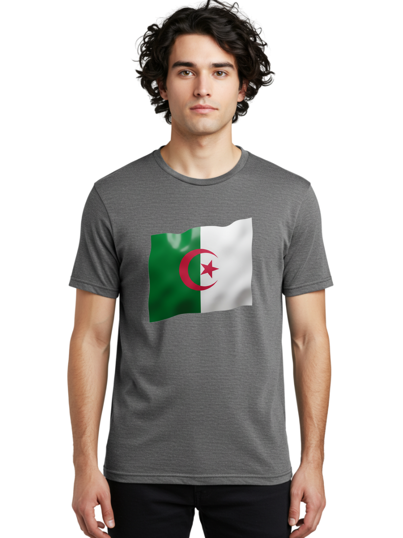Algeria-Flag Men'S Graphic Tee, 100% Cotton, Comfortable Casual Summer Wear, Machine Washable, Vintage Camera, Old Camera, Antique Camera, Black Camera, Classic Photography, Photography Equipment, Nostalgic Device, Film Camera, Camera Art Bal680