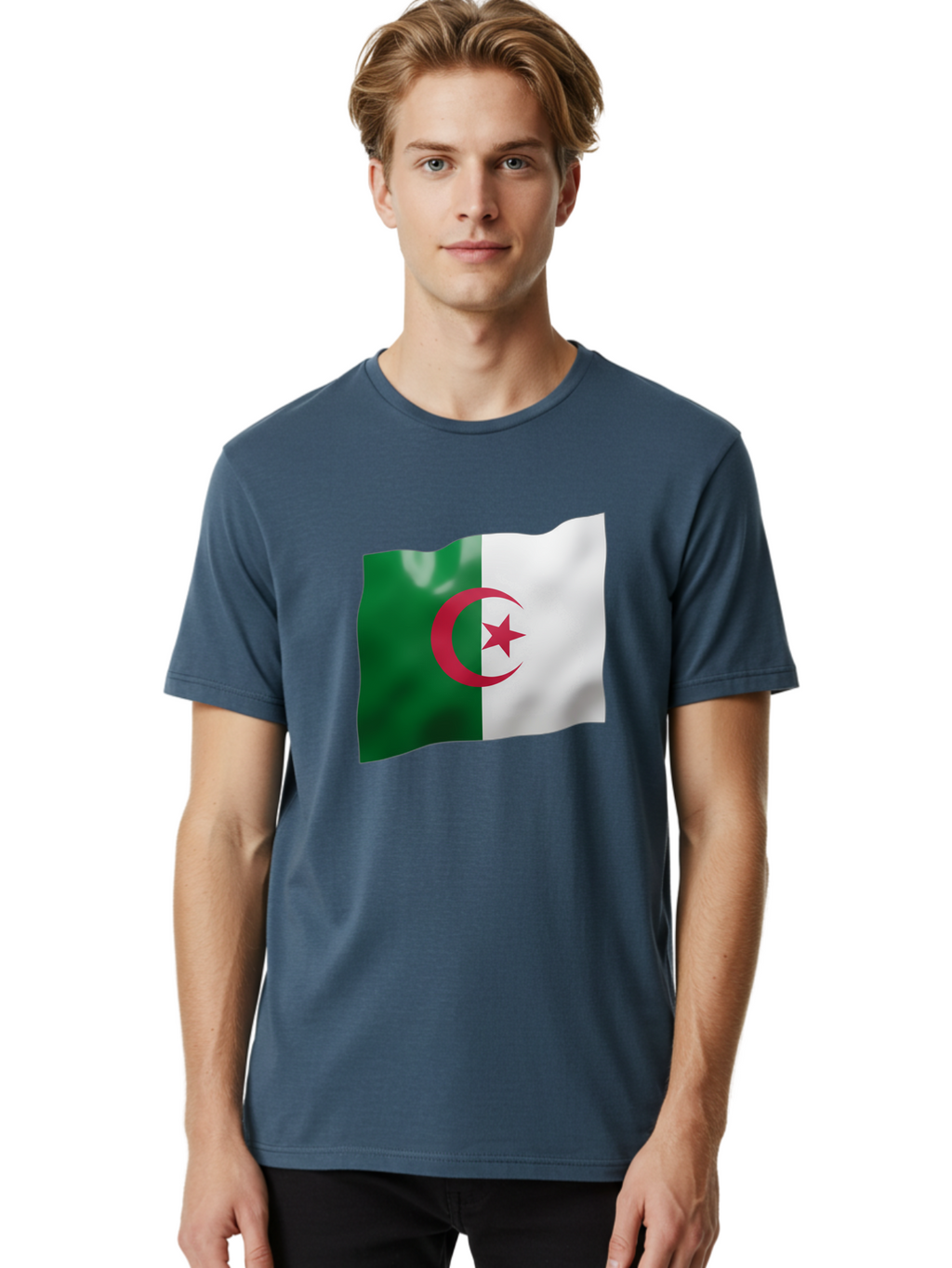 Algeria-Flag Men'S Graphic Tee, 100% Cotton, Comfortable Casual Summer Wear, Machine Washable, Vintage Camera, Old Camera, Antique Camera, Black Camera, Classic Photography, Photography Equipment, Nostalgic Device, Film Camera, Camera Art Bal680