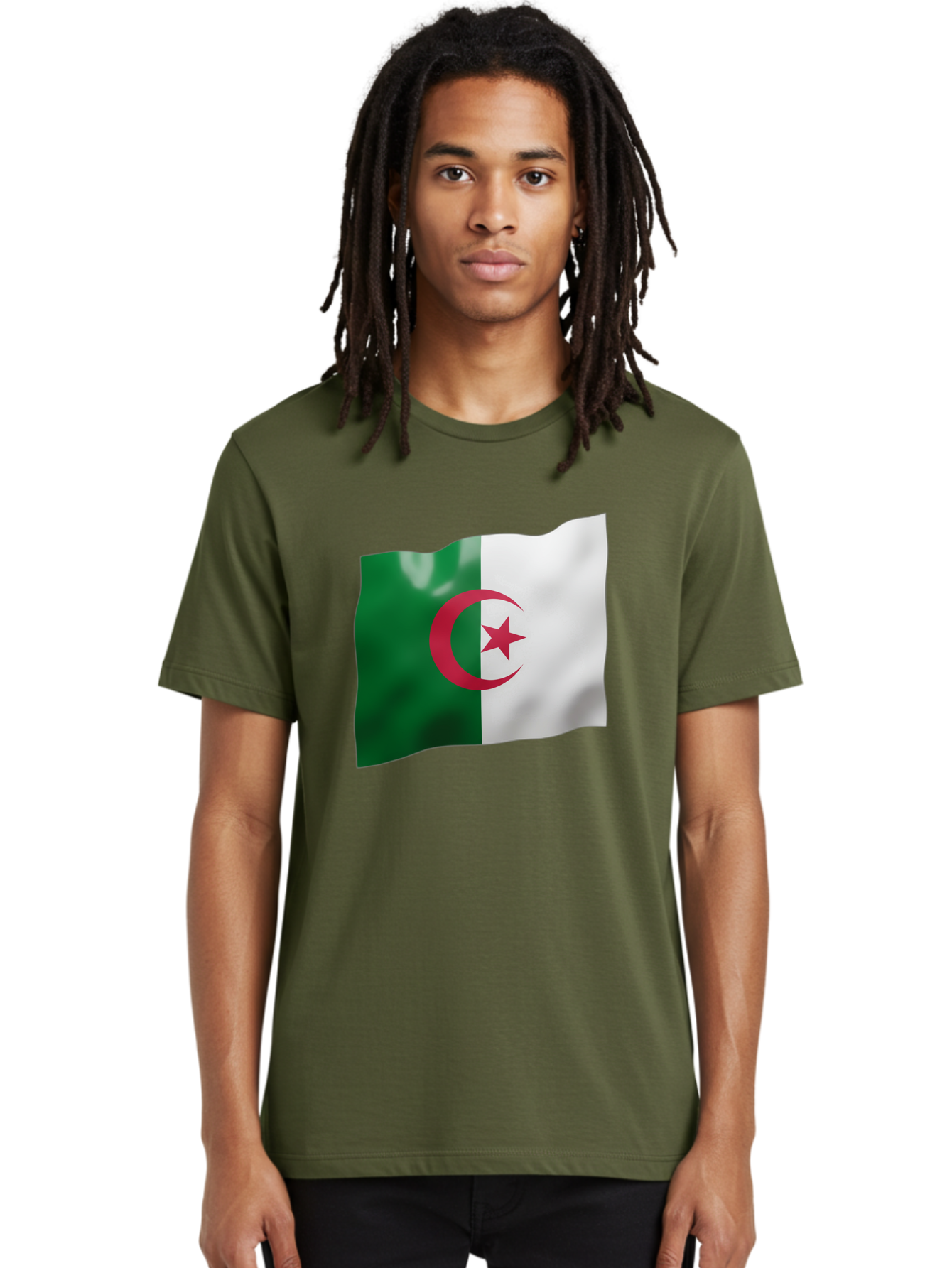 Algeria-Flag Men'S Graphic Tee, 100% Cotton, Comfortable Casual Summer Wear, Machine Washable, Vintage Camera, Old Camera, Antique Camera, Black Camera, Classic Photography, Photography Equipment, Nostalgic Device, Film Camera, Camera Art Bal680