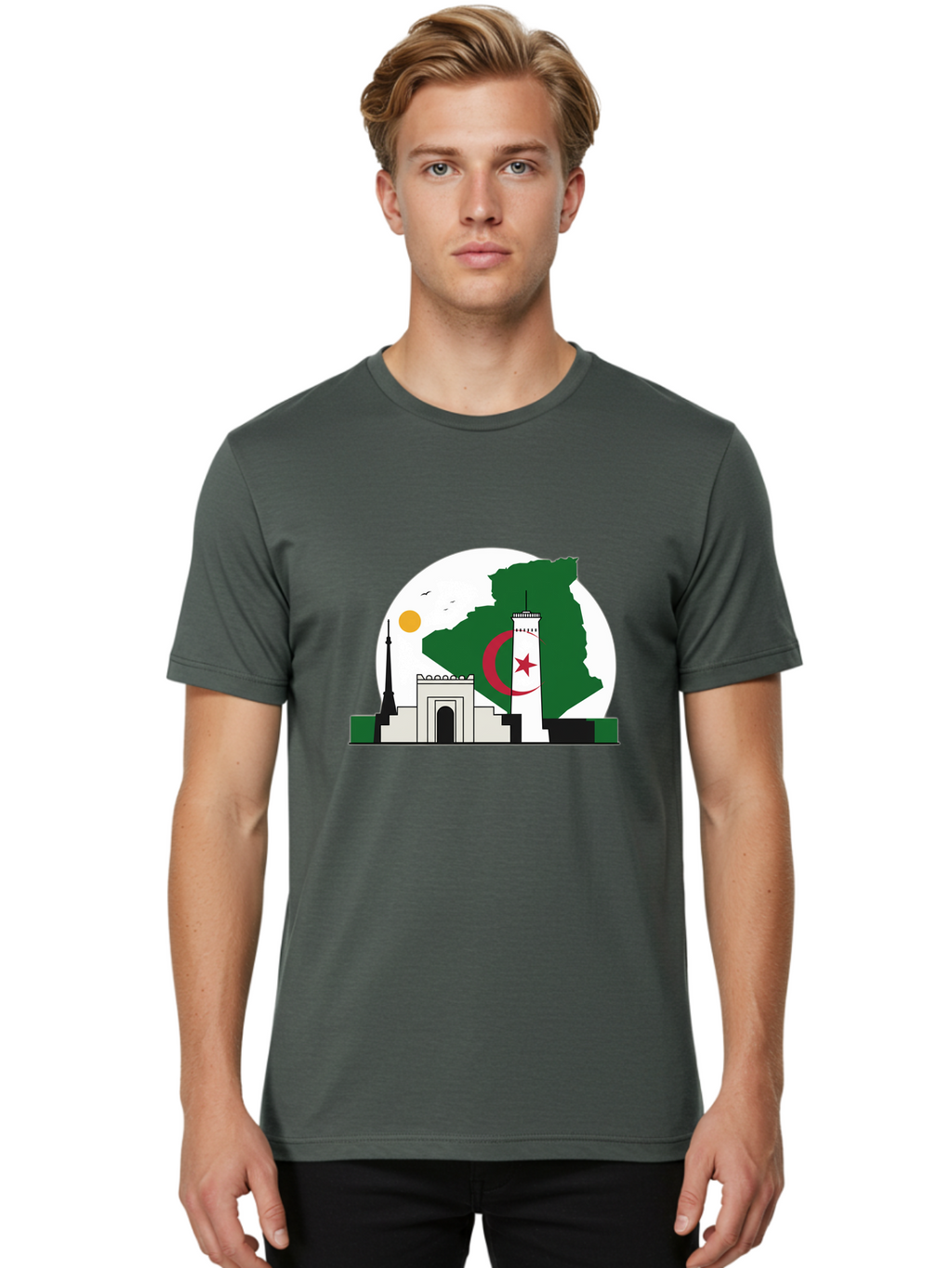 Algeria Men'S Graphic Tee, 100% Cotton, Comfortable Casual Summer Wear, Machine Washable, Vintage Camera, Old Camera, Antique Camera, Black Camera, Classic Photography, Photography Equipment, Nostalgic Device, Film Camera, Camera Art Bal682