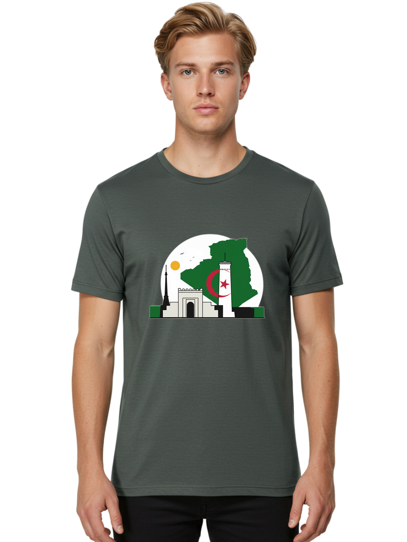 Algeria Men'S Graphic Tee, 100% Cotton, Comfortable Casual Summer Wear, Machine Washable, Vintage Camera, Old Camera, Antique Camera, Black Camera, Classic Photography, Photography Equipment, Nostalgic Device, Film Camera, Camera Art Bal682