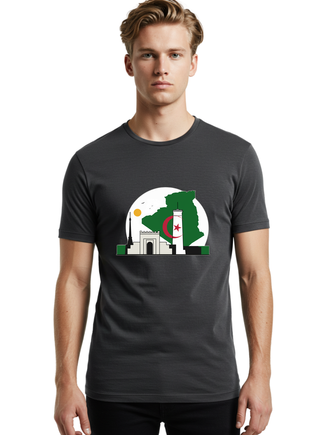 Algeria Men'S Graphic Tee, 100% Cotton, Comfortable Casual Summer Wear, Machine Washable, Vintage Camera, Old Camera, Antique Camera, Black Camera, Classic Photography, Photography Equipment, Nostalgic Device, Film Camera, Camera Art Bal682