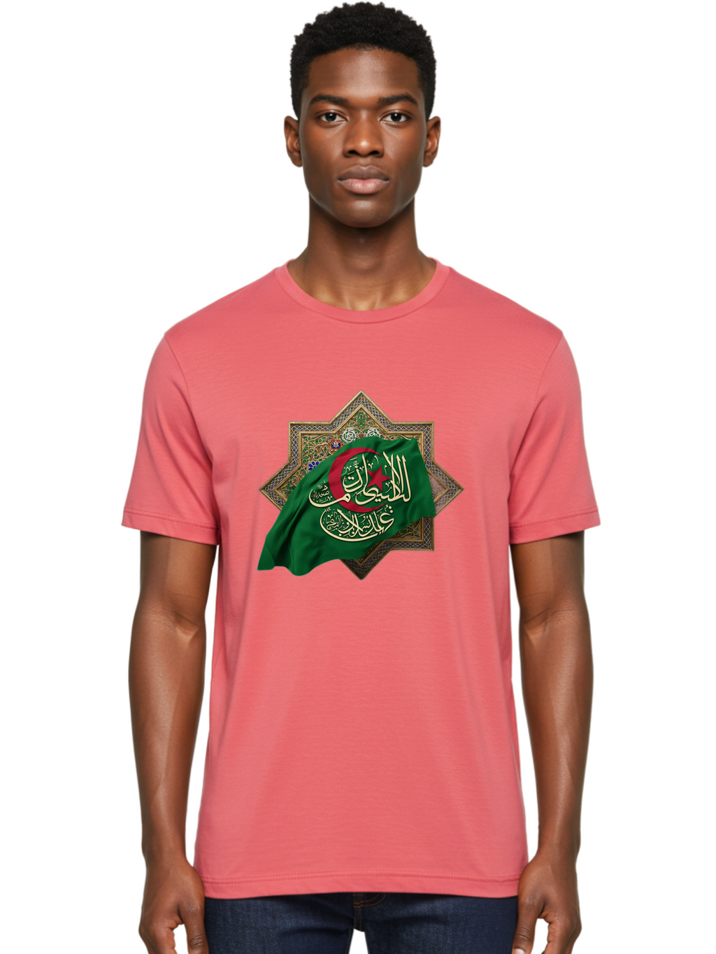 Algerian-Flag-With-Arabic-Calligraphy Men'S Graphic Tee, 100% Cotton, Comfortable Casual Summer Wear, Machine Washable, Vintage Camera, Old Camera, Antique Camera, Black Camera, Classic Photography, Photography Equipment, Nostalgic Device, Bal683