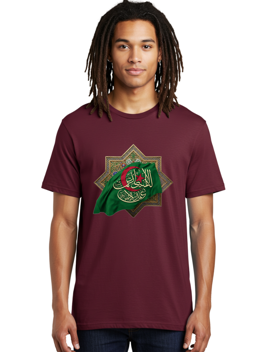 Algerian-Flag-With-Arabic-Calligraphy Men'S Graphic Tee, 100% Cotton, Comfortable Casual Summer Wear, Machine Washable, Vintage Camera, Old Camera, Antique Camera, Black Camera, Classic Photography, Photography Equipment, Nostalgic Device, Bal683