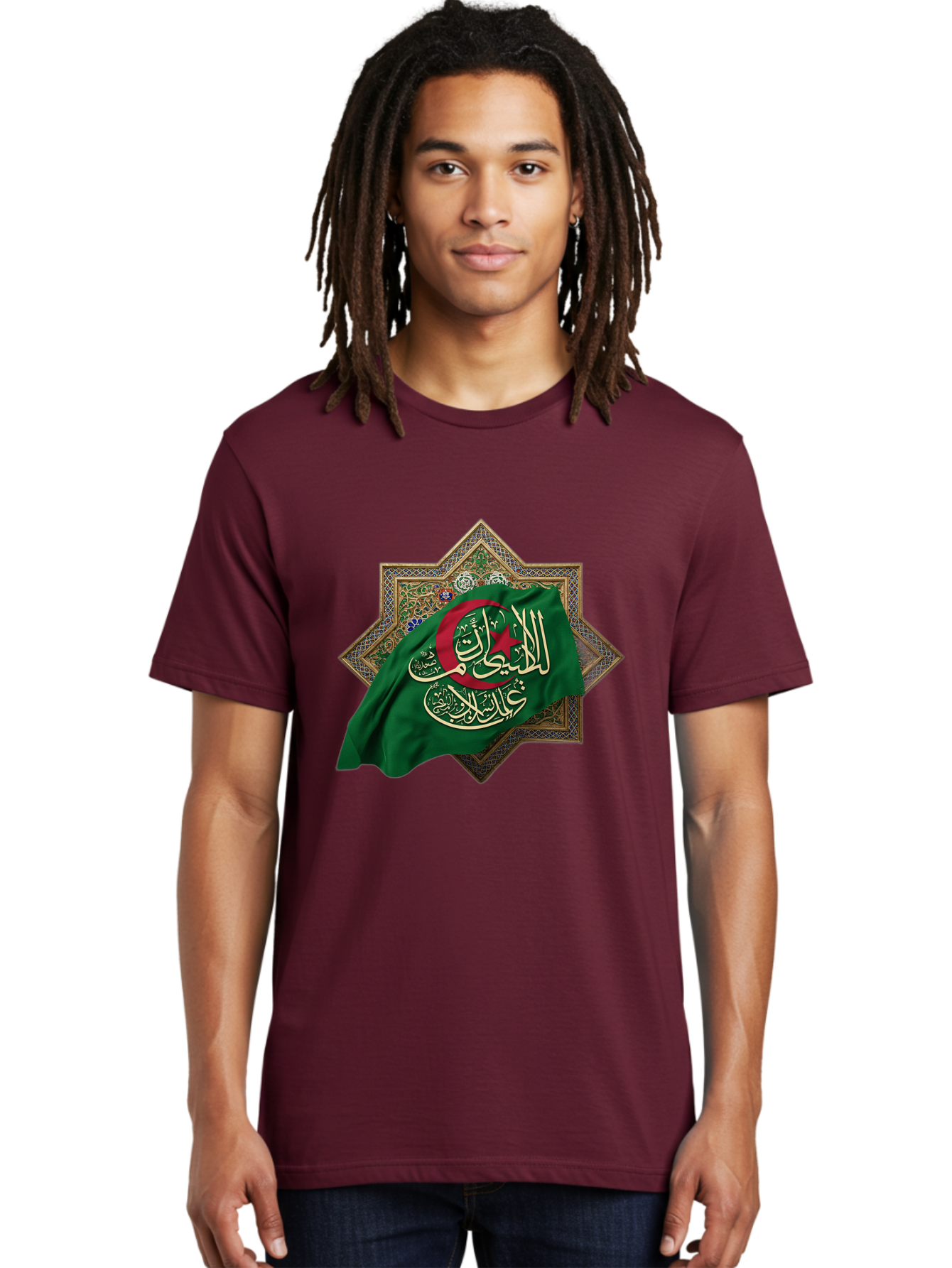 Algerian-Flag-With-Arabic-Calligraphy Men'S Graphic Tee, 100% Cotton, Comfortable Casual Summer Wear, Machine Washable, Vintage Camera, Old Camera, Antique Camera, Black Camera, Classic Photography, Photography Equipment, Nostalgic Device, Bal683