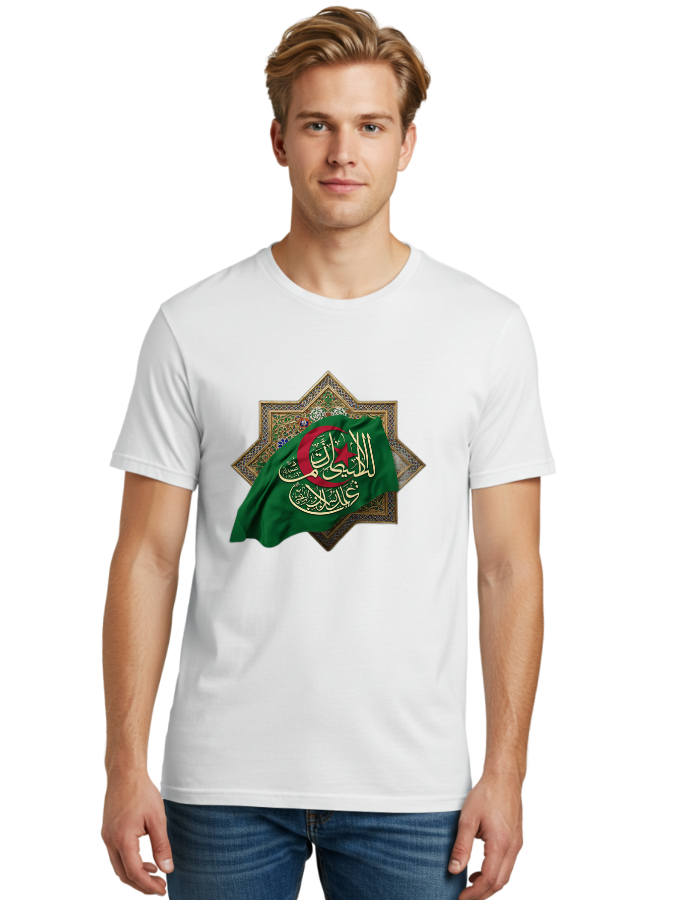 Algerian-Flag-With-Arabic-Calligraphy Men'S Graphic Tee, 100% Cotton, Comfortable Casual Summer Wear, Machine Washable, Vintage Camera, Old Camera, Antique Camera, Black Camera, Classic Photography, Photography Equipment, Nostalgic Device, Bal683