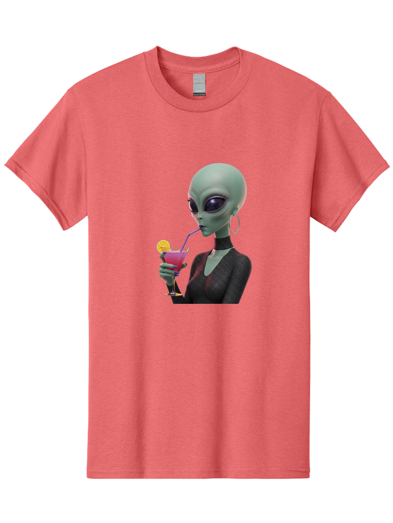 Alien-Drinking-Cocktail Men'S Graphic Tee, 100% Cotton, Comfortable Casual Summer Wear, Machine Washable, Vintage Camera, Old Camera, Antique Camera, Black Camera, Classic Photography, Photography Equipment, Nostalgic Device, Film Camera, Bal685