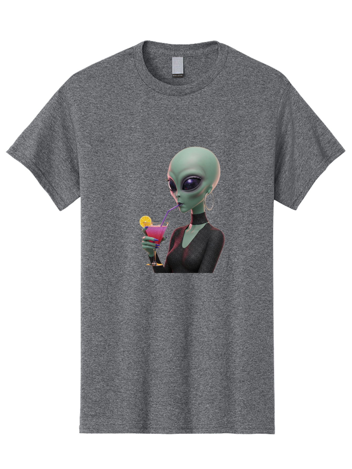 Alien-Drinking-Cocktail Men'S Graphic Tee, 100% Cotton, Comfortable Casual Summer Wear, Machine Washable, Vintage Camera, Old Camera, Antique Camera, Black Camera, Classic Photography, Photography Equipment, Nostalgic Device, Film Camera, Bal685