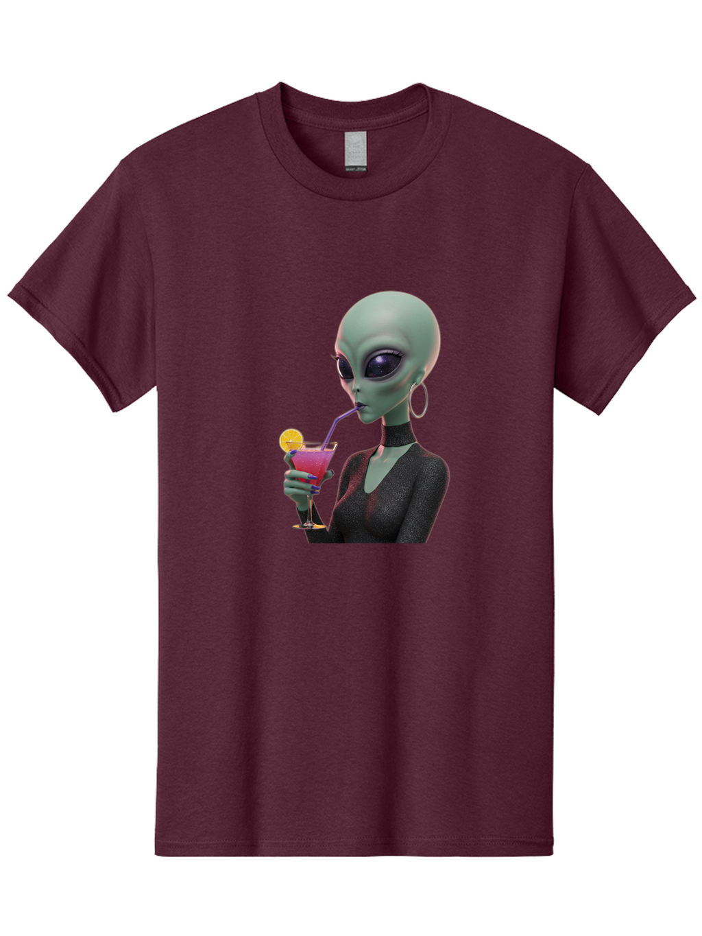 Alien-Drinking-Cocktail Men'S Graphic Tee, 100% Cotton, Comfortable Casual Summer Wear, Machine Washable, Vintage Camera, Old Camera, Antique Camera, Black Camera, Classic Photography, Photography Equipment, Nostalgic Device, Film Camera, Bal685
