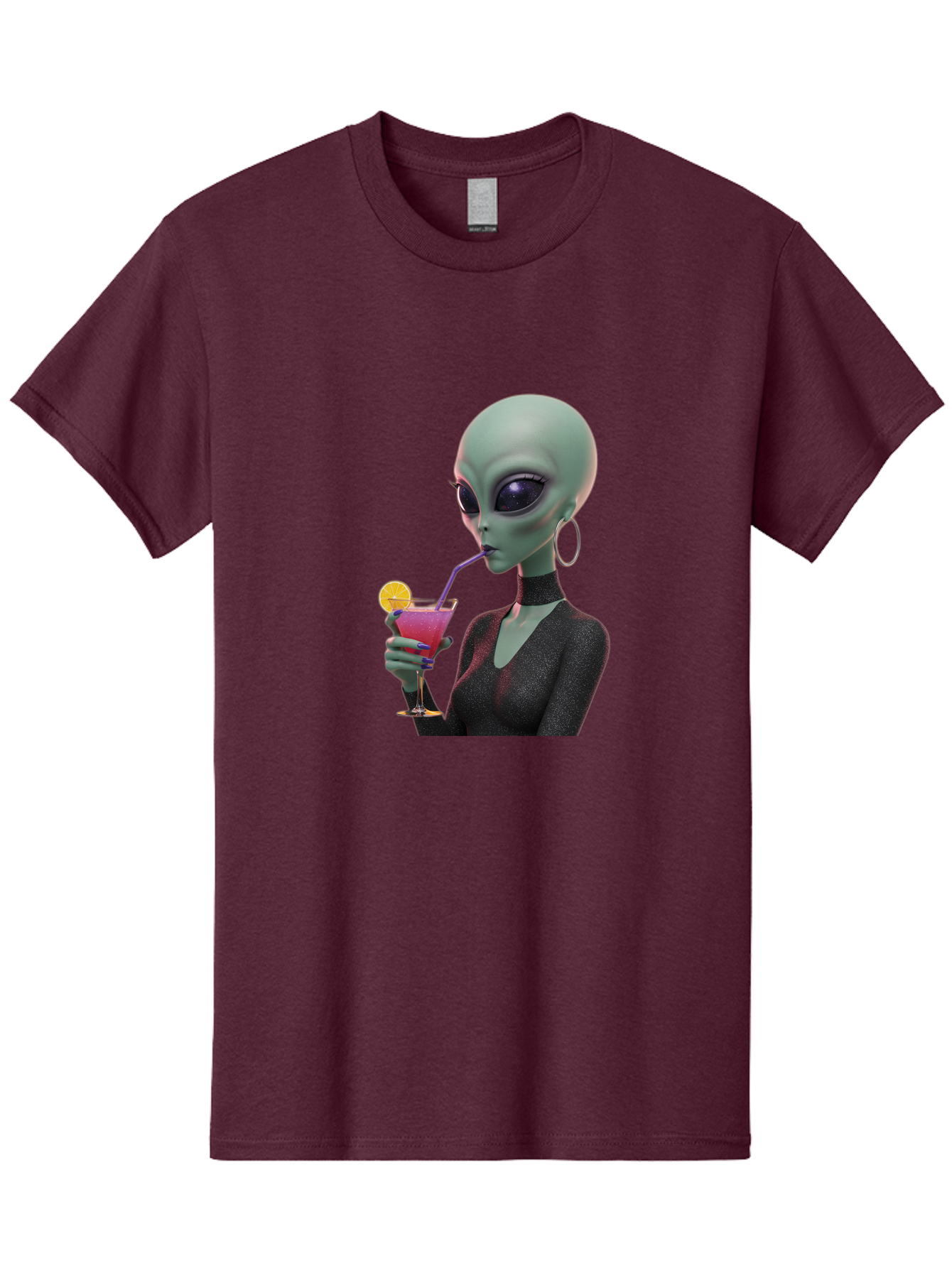 Alien-Drinking-Cocktail Men'S Graphic Tee, 100% Cotton, Comfortable Casual Summer Wear, Machine Washable, Vintage Camera, Old Camera, Antique Camera, Black Camera, Classic Photography, Photography Equipment, Nostalgic Device, Film Camera, Bal685