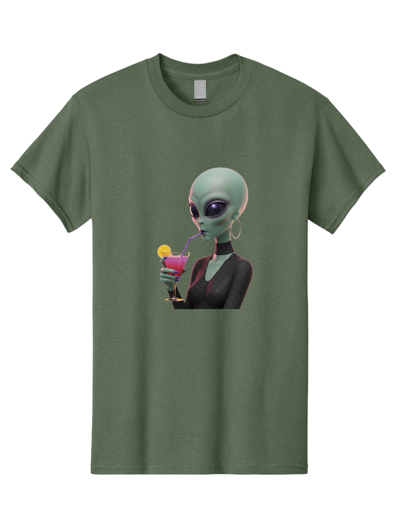 Alien-Drinking-Cocktail Men'S Graphic Tee, 100% Cotton, Comfortable Casual Summer Wear, Machine Washable, Vintage Camera, Old Camera, Antique Camera, Black Camera, Classic Photography, Photography Equipment, Nostalgic Device, Film Camera, Bal685