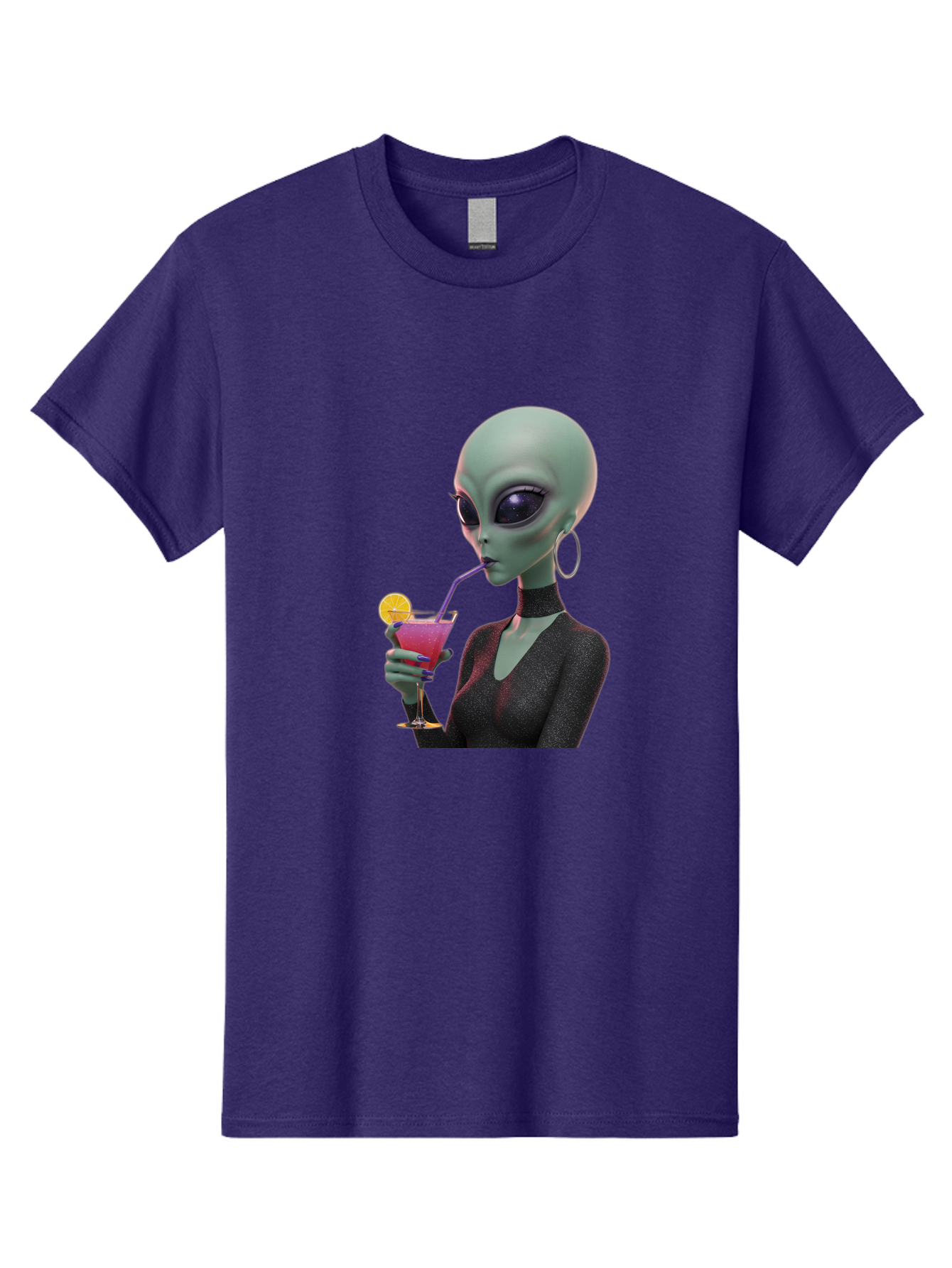 Alien-Drinking-Cocktail Men'S Graphic Tee, 100% Cotton, Comfortable Casual Summer Wear, Machine Washable, Vintage Camera, Old Camera, Antique Camera, Black Camera, Classic Photography, Photography Equipment, Nostalgic Device, Film Camera, Bal685