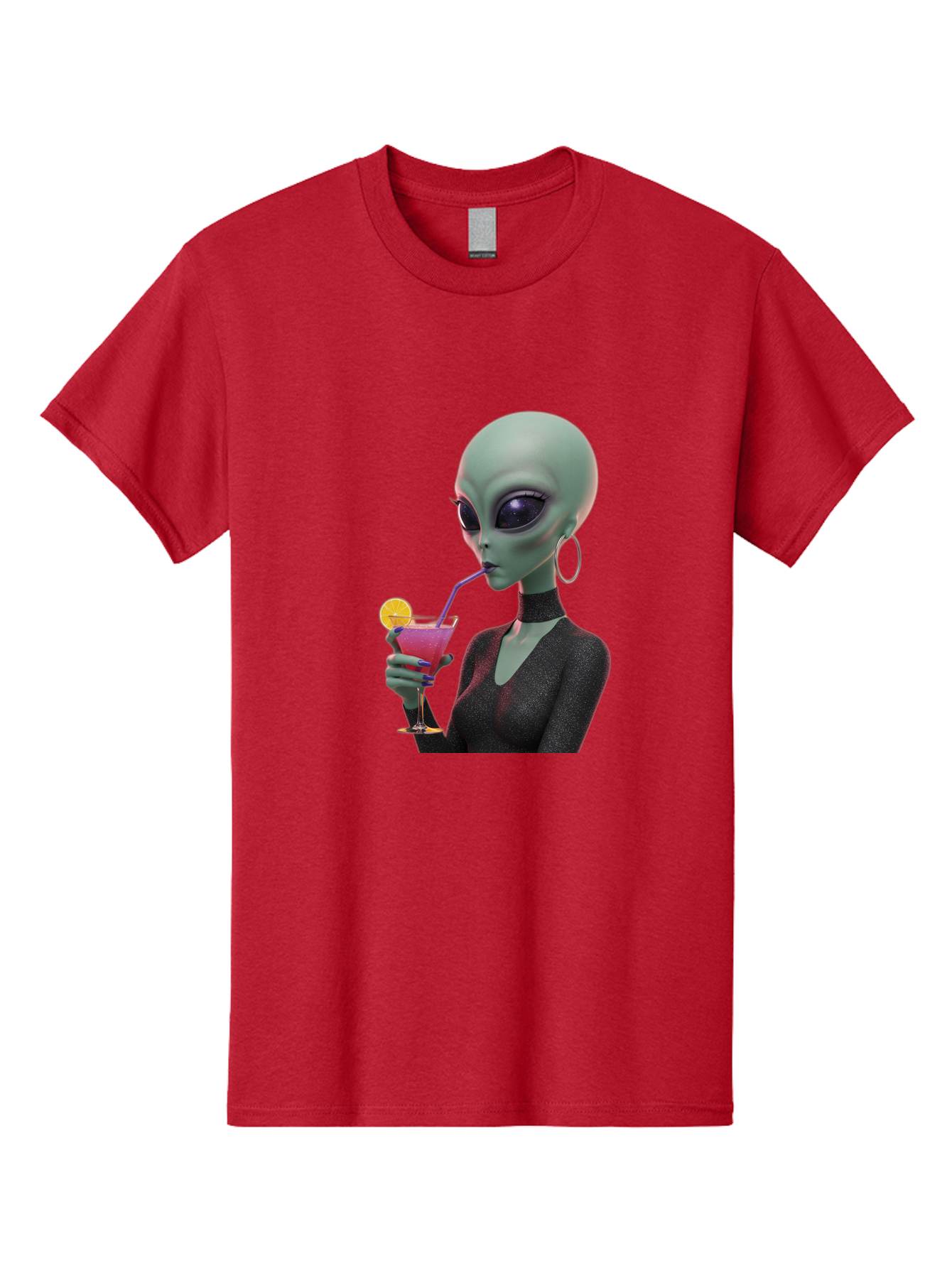 Alien-Drinking-Cocktail Men'S Graphic Tee, 100% Cotton, Comfortable Casual Summer Wear, Machine Washable, Vintage Camera, Old Camera, Antique Camera, Black Camera, Classic Photography, Photography Equipment, Nostalgic Device, Film Camera, Bal685