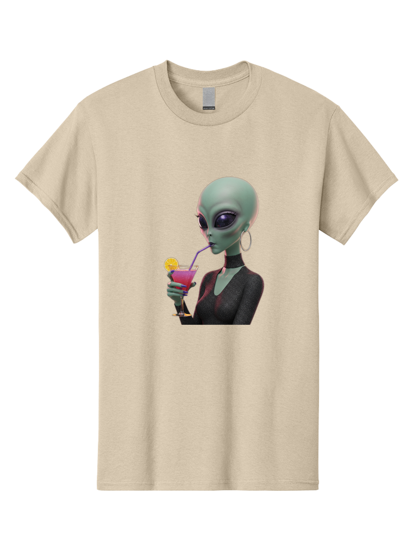 Alien-Drinking-Cocktail Men'S Graphic Tee, 100% Cotton, Comfortable Casual Summer Wear, Machine Washable, Vintage Camera, Old Camera, Antique Camera, Black Camera, Classic Photography, Photography Equipment, Nostalgic Device, Film Camera, Bal685