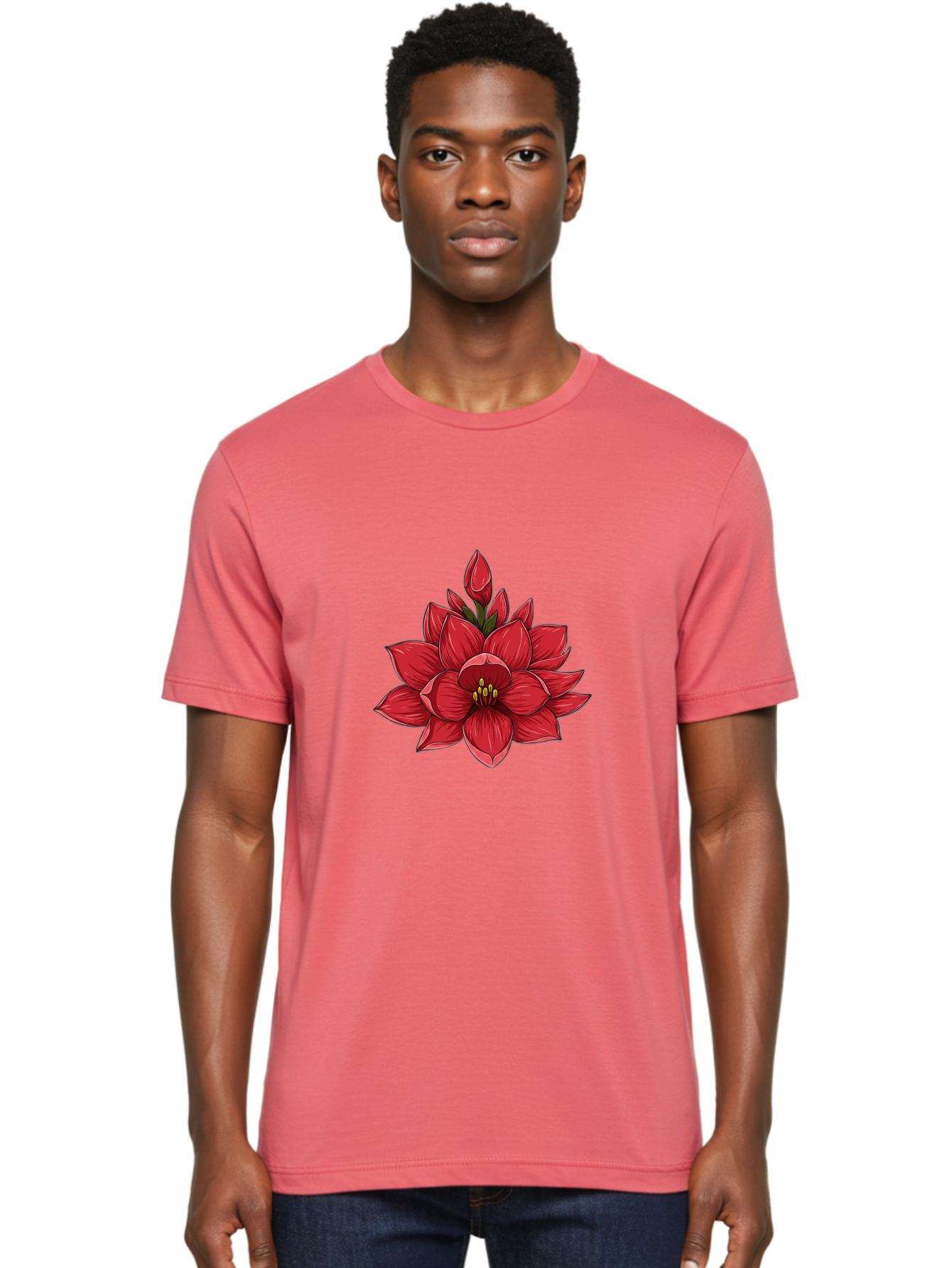 Amaryllis-Flower Men'S Graphic Tee, 100% Cotton, Comfortable Casual Summer Wear, Machine Washable, Vintage Camera, Old Camera, Antique Camera, Black Camera, Classic Photography, Photography Equipment, Nostalgic Device, Film Camera, Camera Art Bal689