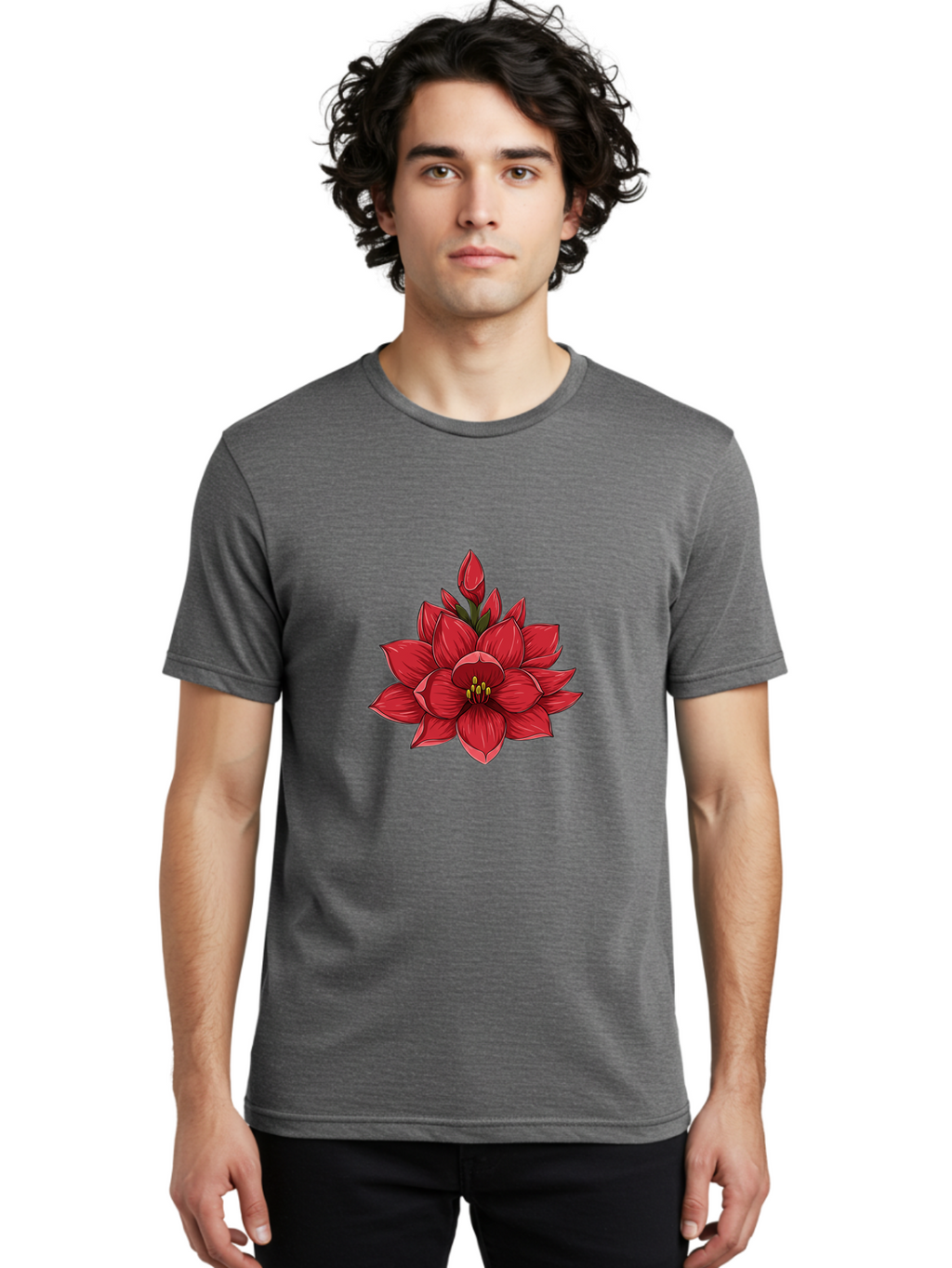 Amaryllis-Flower Men'S Graphic Tee, 100% Cotton, Comfortable Casual Summer Wear, Machine Washable, Vintage Camera, Old Camera, Antique Camera, Black Camera, Classic Photography, Photography Equipment, Nostalgic Device, Film Camera, Camera Art Bal689
