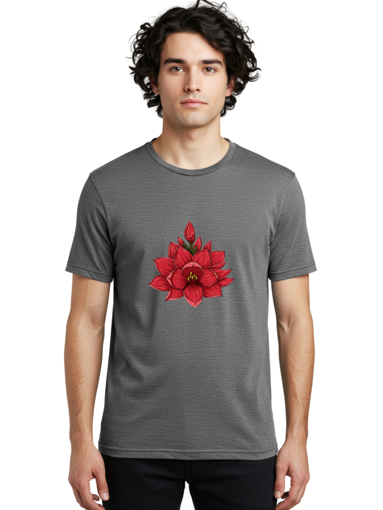 Amaryllis-Flower Men'S Graphic Tee, 100% Cotton, Comfortable Casual Summer Wear, Machine Washable, Vintage Camera, Old Camera, Antique Camera, Black Camera, Classic Photography, Photography Equipment, Nostalgic Device, Film Camera, Camera Art Bal689