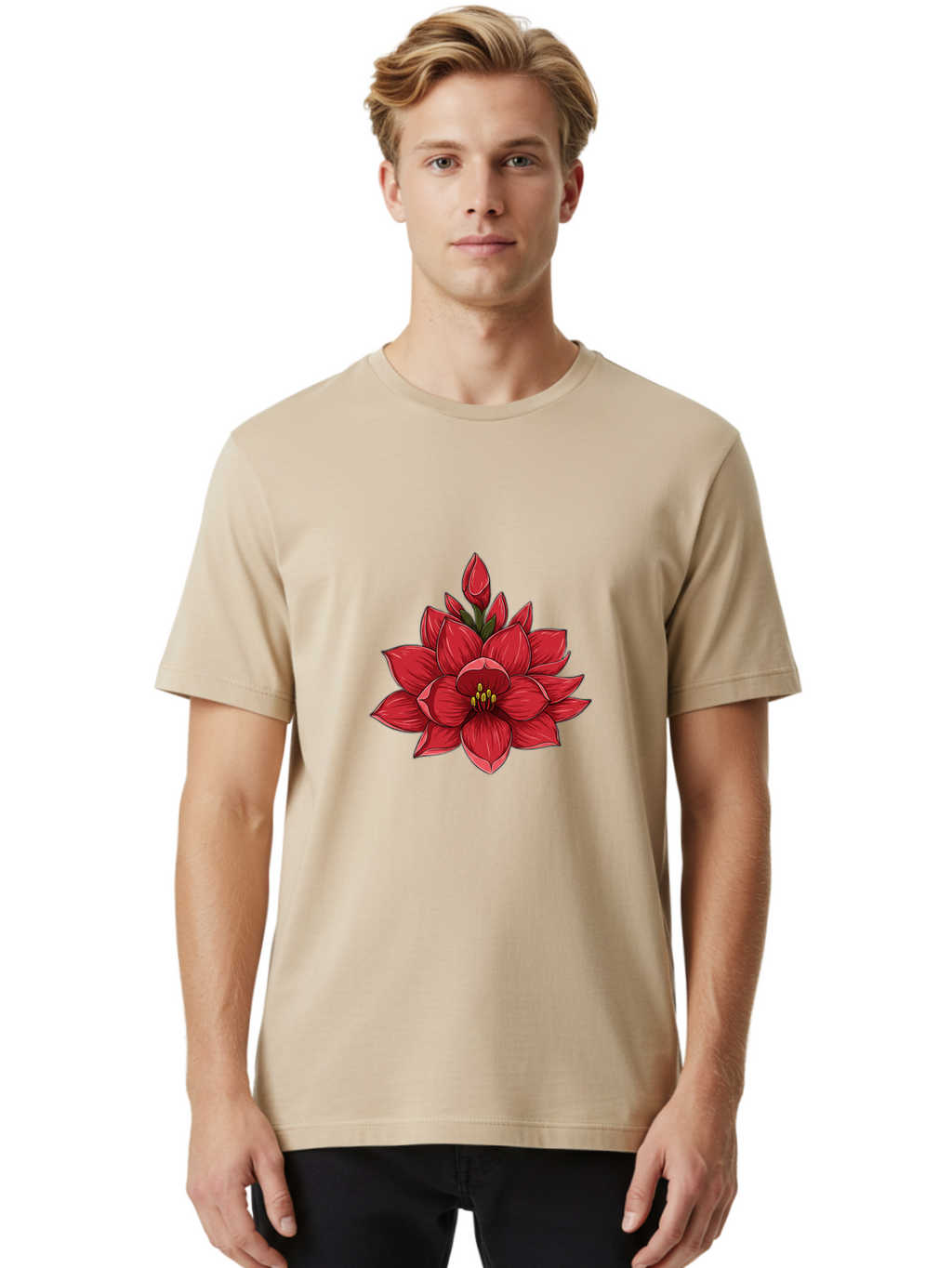 Amaryllis-Flower Men'S Graphic Tee, 100% Cotton, Comfortable Casual Summer Wear, Machine Washable, Vintage Camera, Old Camera, Antique Camera, Black Camera, Classic Photography, Photography Equipment, Nostalgic Device, Film Camera, Camera Art Bal689