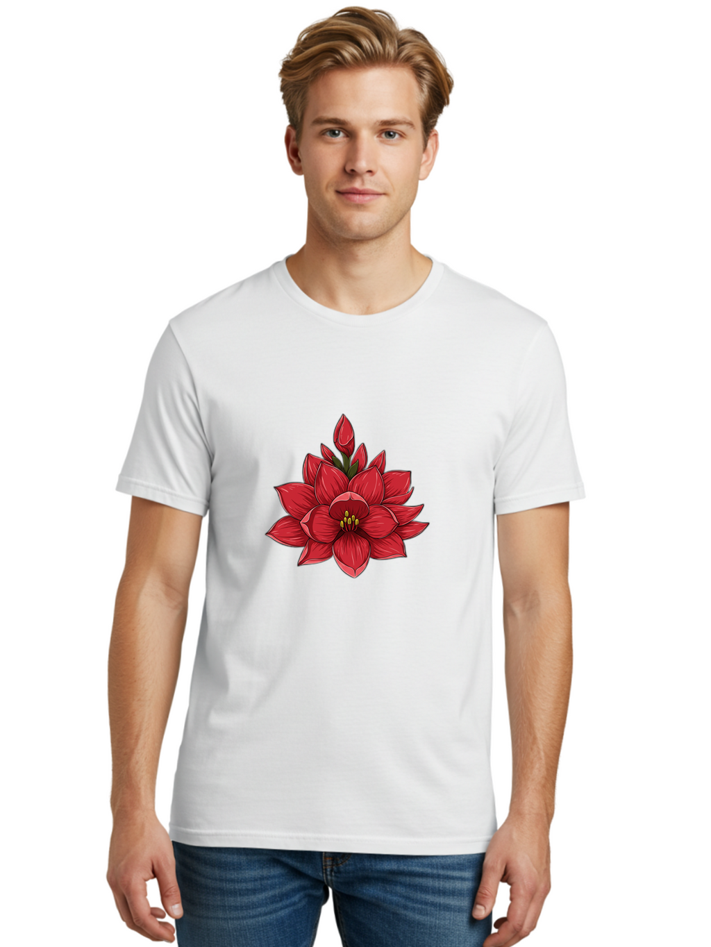 Amaryllis-Flower Men'S Graphic Tee, 100% Cotton, Comfortable Casual Summer Wear, Machine Washable, Vintage Camera, Old Camera, Antique Camera, Black Camera, Classic Photography, Photography Equipment, Nostalgic Device, Film Camera, Camera Art Bal689