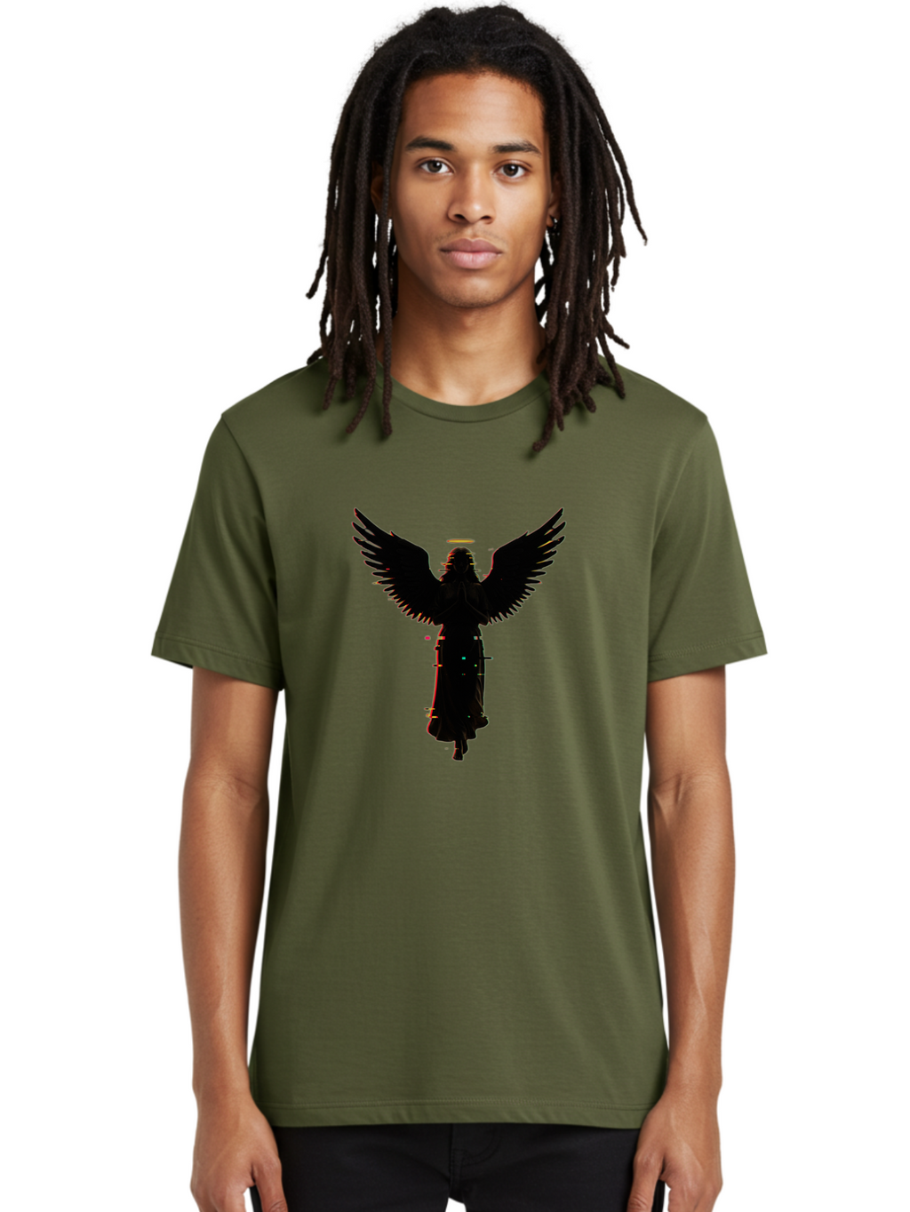Angel-Silhouette Men'S Graphic Tee, 100% Cotton, Comfortable Casual Summer Wear, Machine Washable, Vintage Camera, Old Camera, Antique Camera, Black Camera, Classic Photography, Photography Equipment, Nostalgic Device, Film Camera, Camera Art Bal692