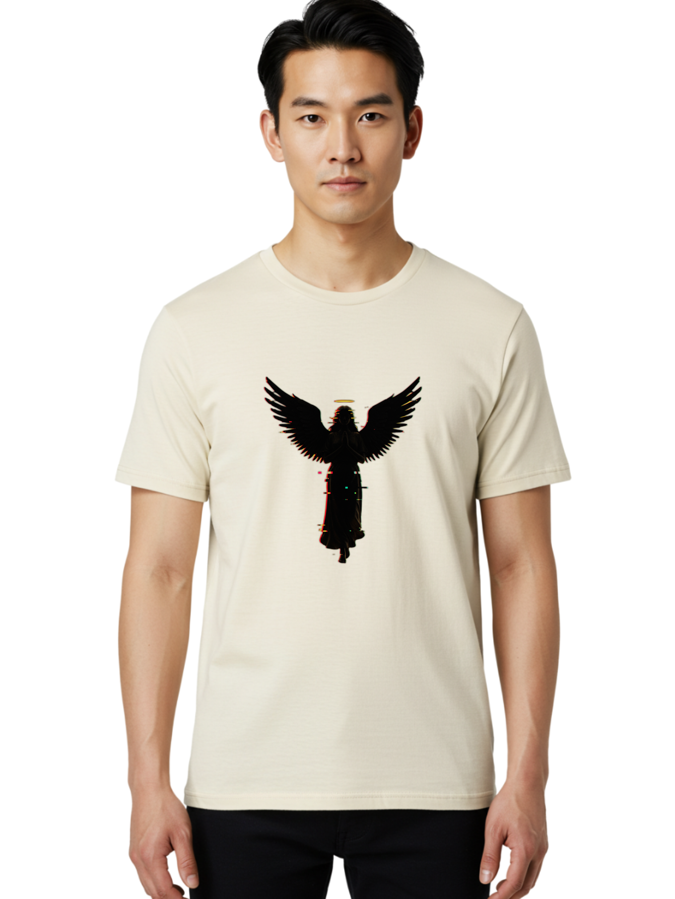 Angel-Silhouette Men'S Graphic Tee, 100% Cotton, Comfortable Casual Summer Wear, Machine Washable, Vintage Camera, Old Camera, Antique Camera, Black Camera, Classic Photography, Photography Equipment, Nostalgic Device, Film Camera, Camera Art Bal692