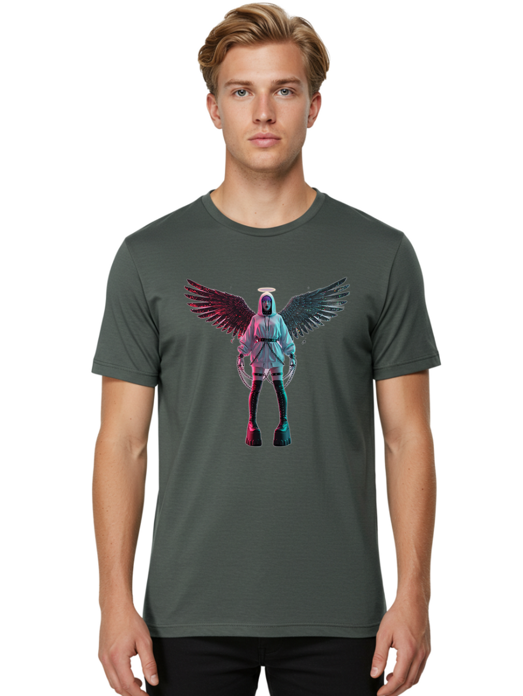 Angel-With-Chains Men'S Graphic Tee, 100% Cotton, Comfortable Casual Summer Wear, Machine Washable, Vintage Camera, Old Camera, Antique Camera, Black Camera, Classic Photography, Photography Equipment, Nostalgic Device, Film Camera, Camera Art Bal694